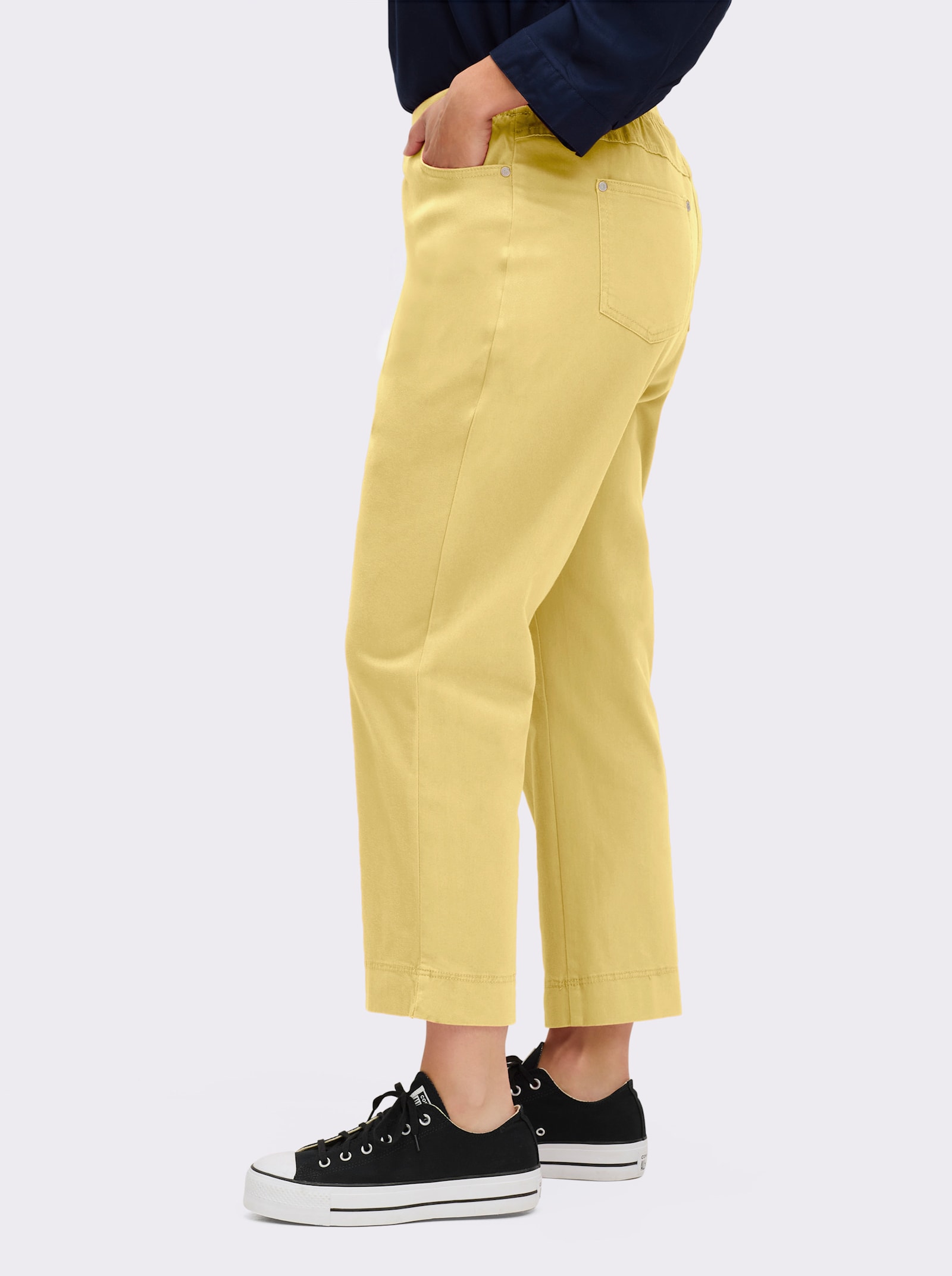 7/8-Jeans mit Jersey-Bund in softer Qualität - zitrone