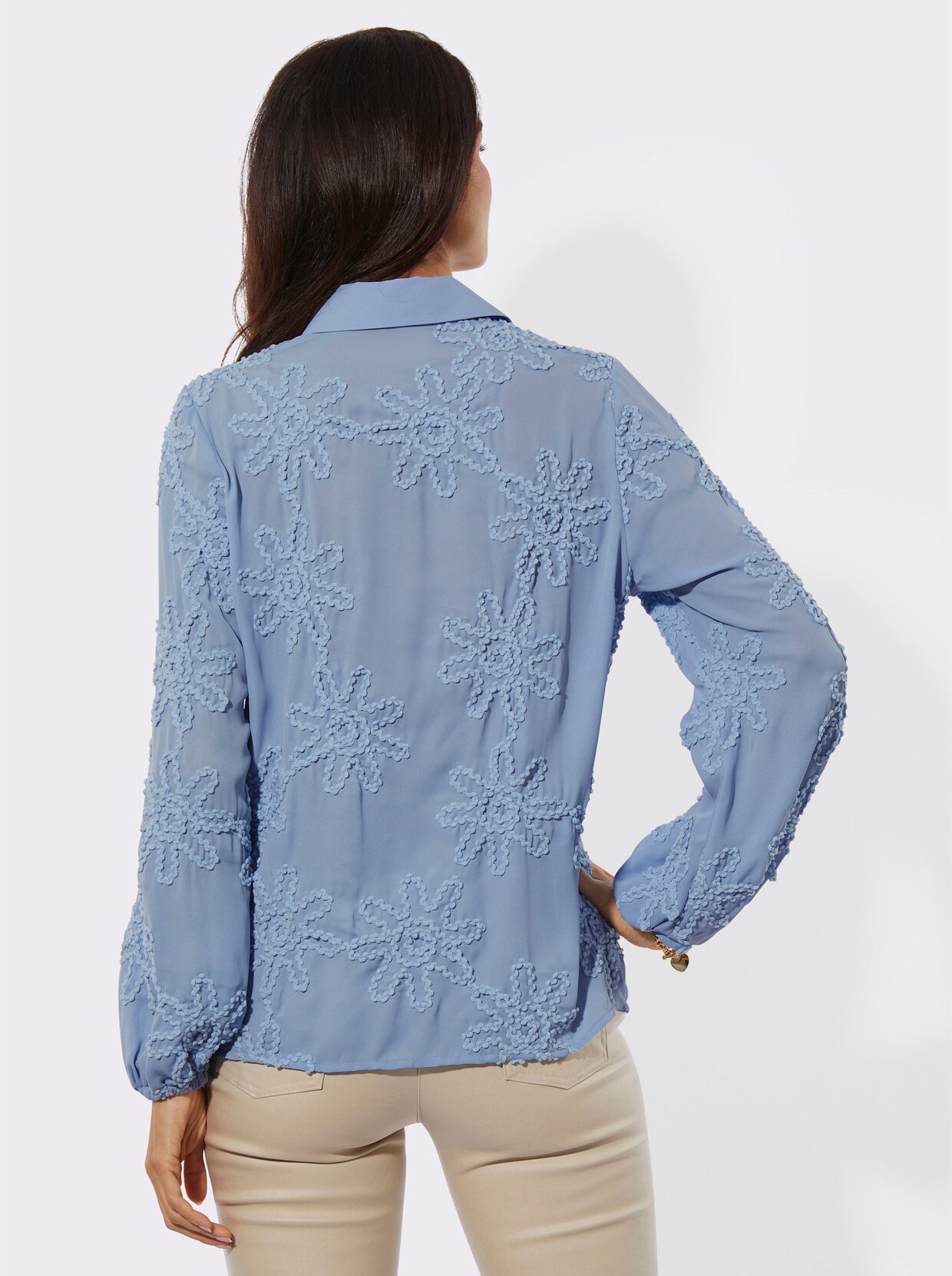 Langarm-Bluse - bleu