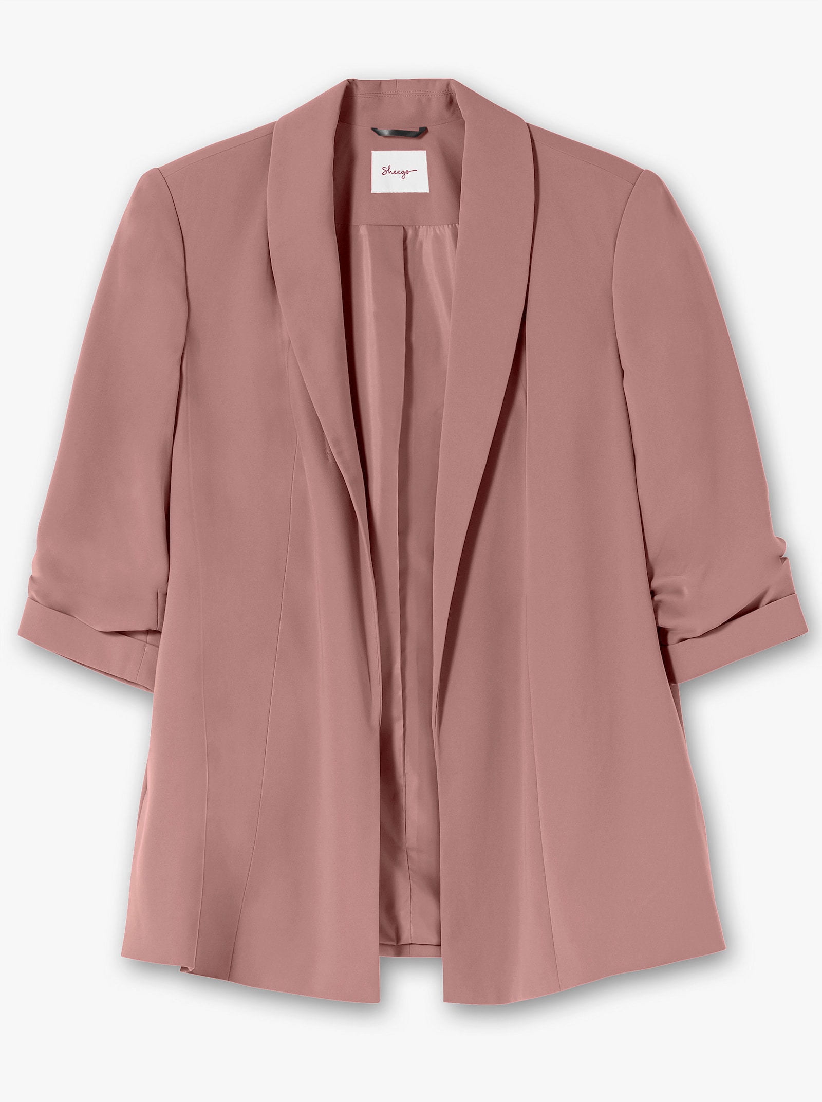 sheego Longblazer mit Schalkragen - rosenholz