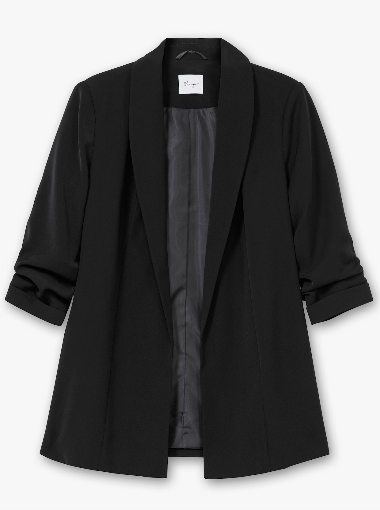 sheego Longblazer mit Schalkragen - schwarz