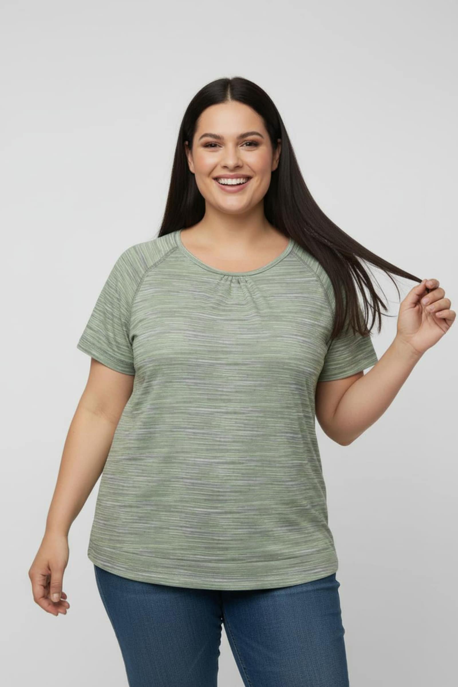 Catamaran Sports Funktionsshirt mit Raffungen - apfel-meliert