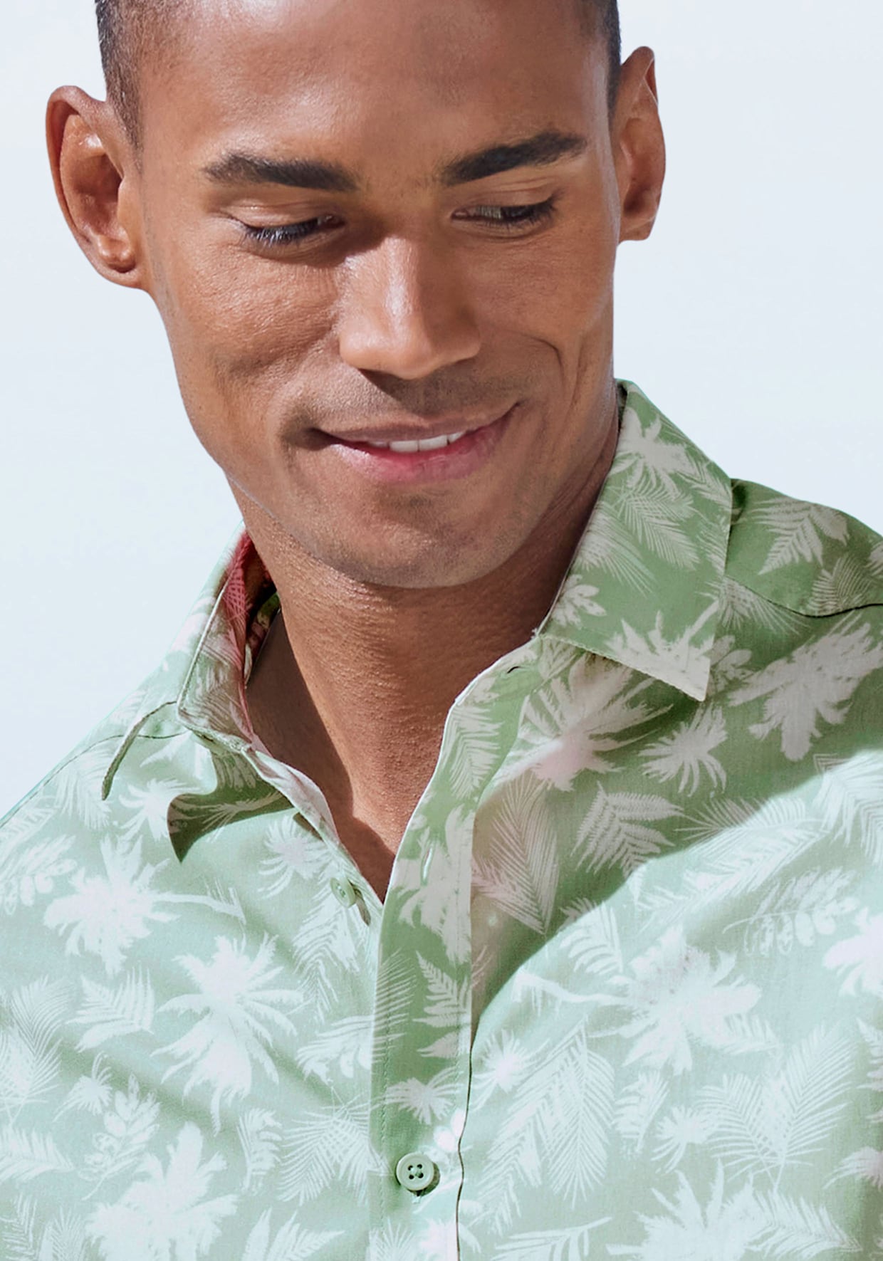 Beachtime Hawaiiaans overhemd - lichtgroen geprint