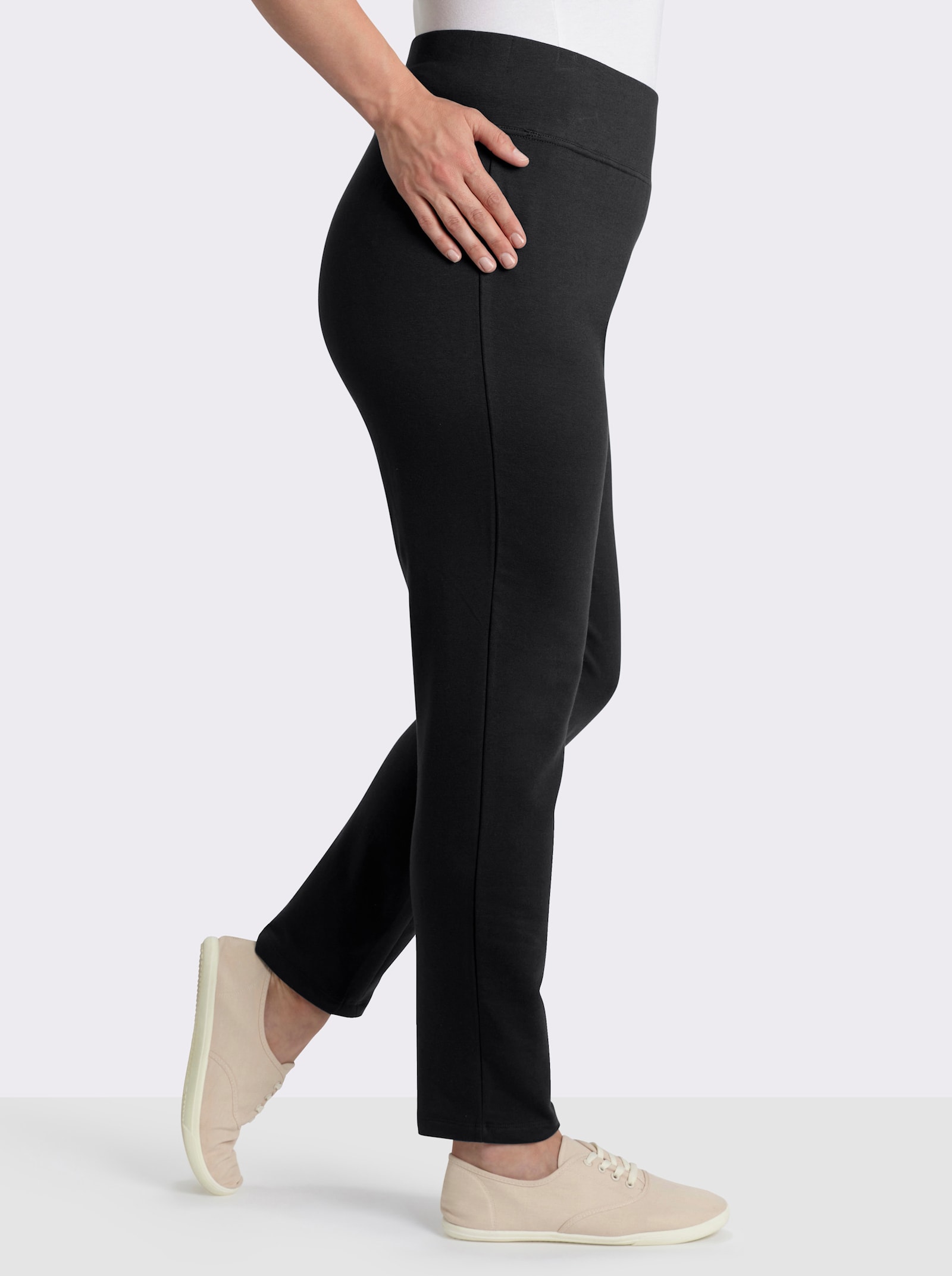 Sweatleggings mit weich angerauter Innenseite - schwarz