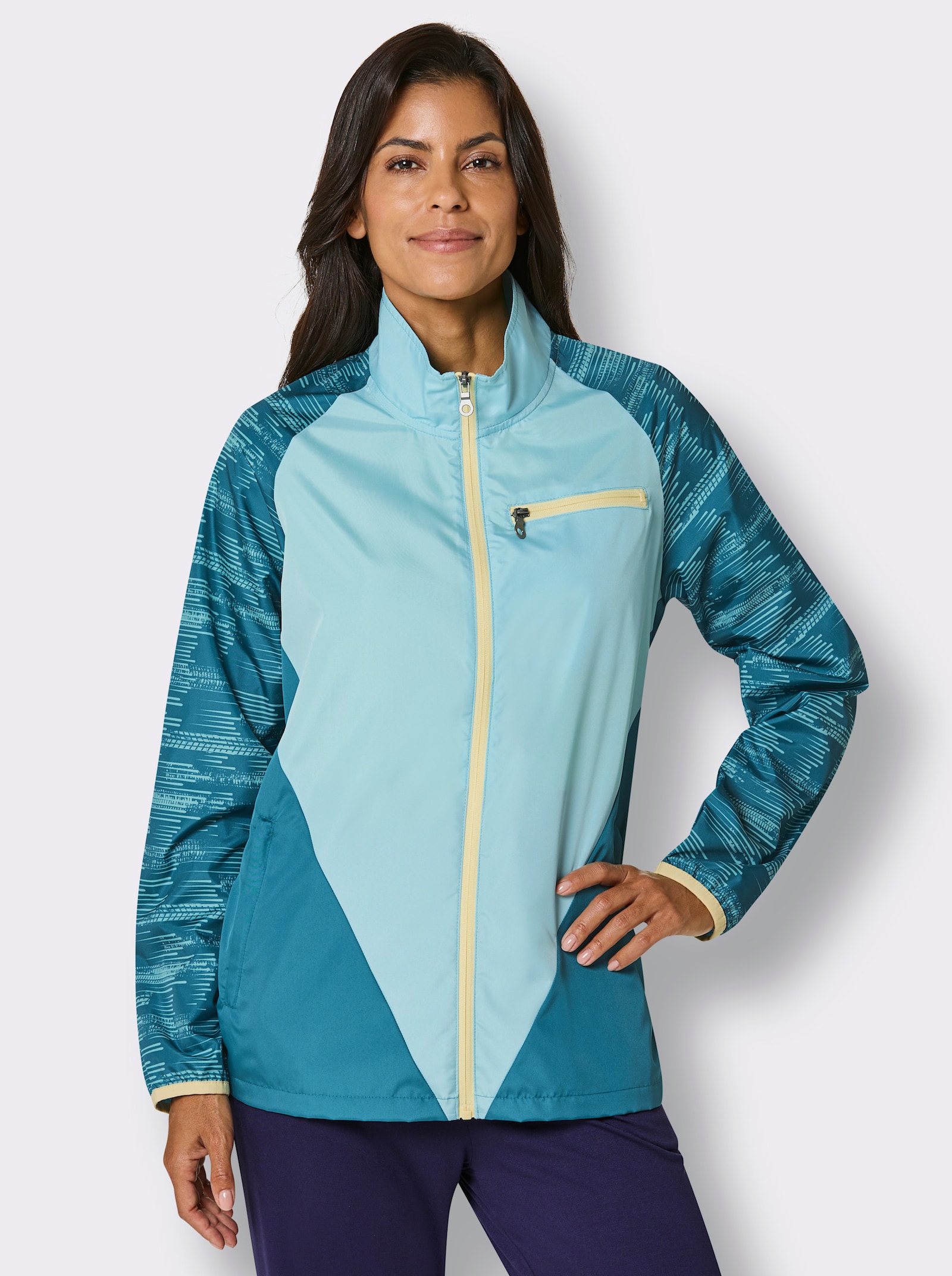 Funktionsjacke mit Reißverschluss-Brusttasche - aquapetrol