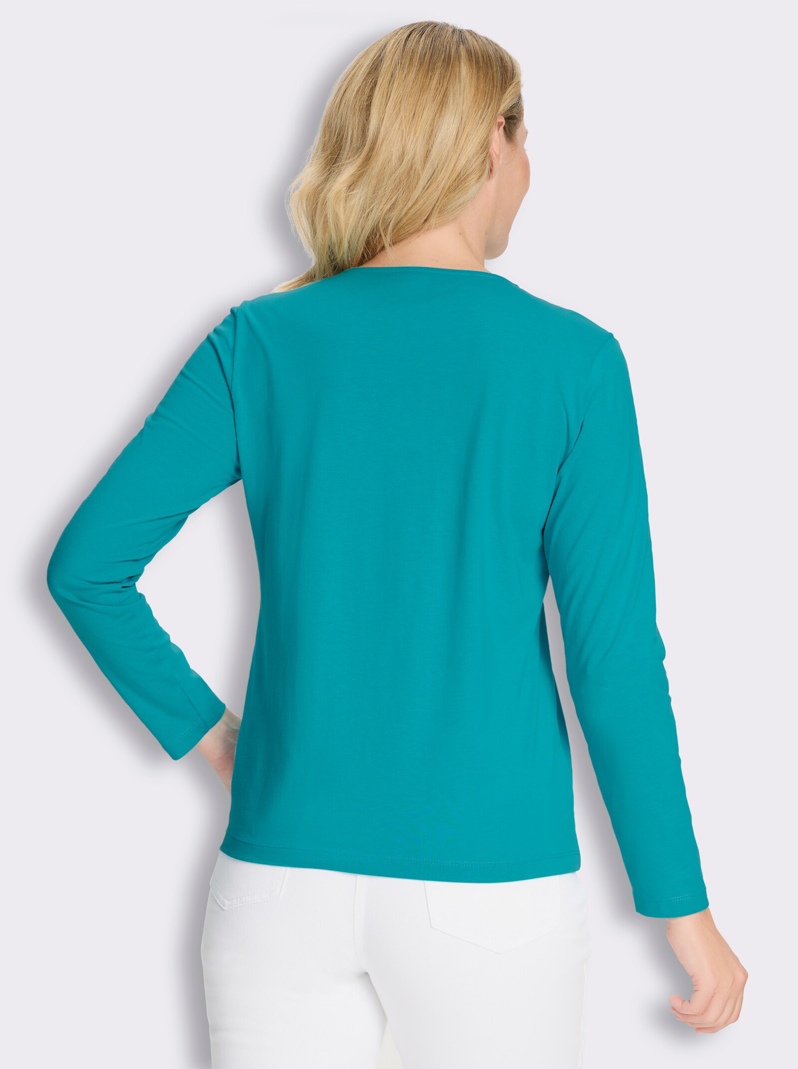 Langarmshirt in 2-in-1-Optik - türkis