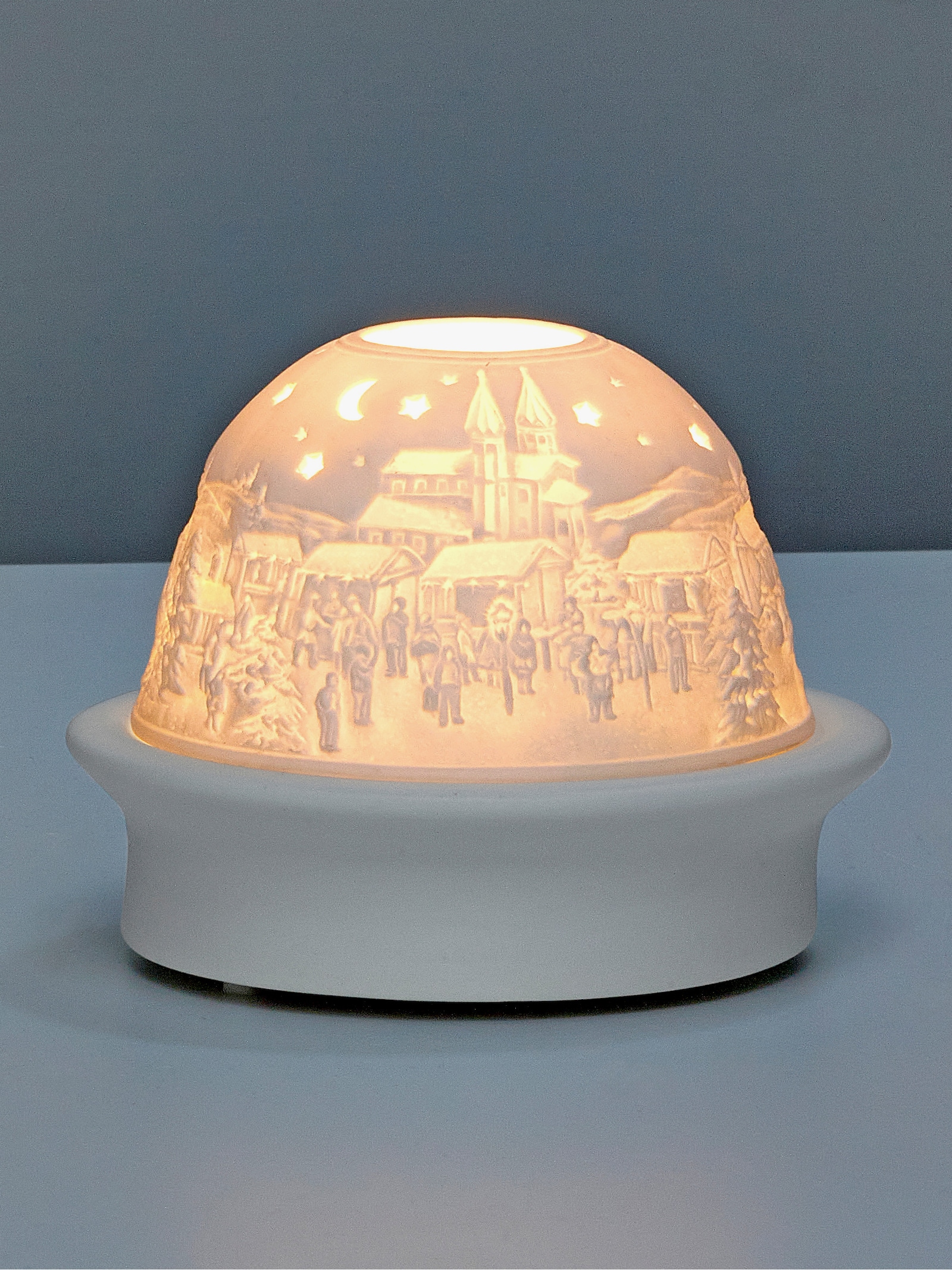 Porcelánová lampa - biela vzorovaná
