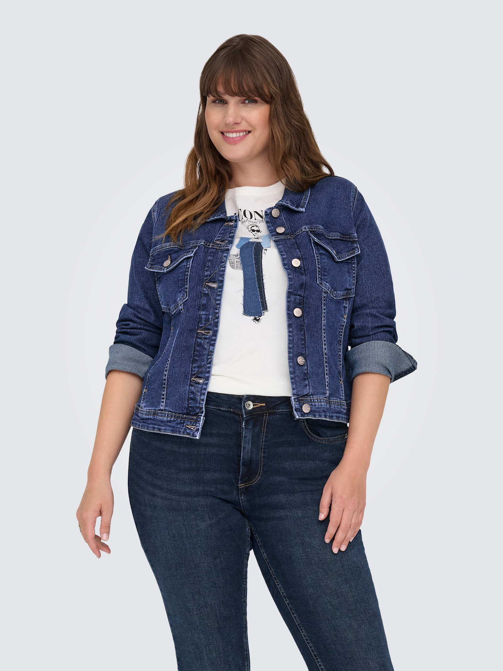 ONLY CARMAKOMA Jeansjacke - dark blue denim