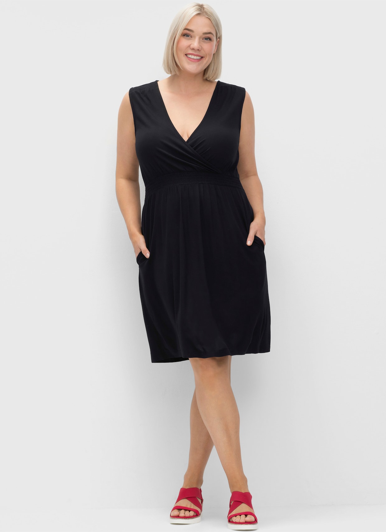sheego Jersey jurk - zwart