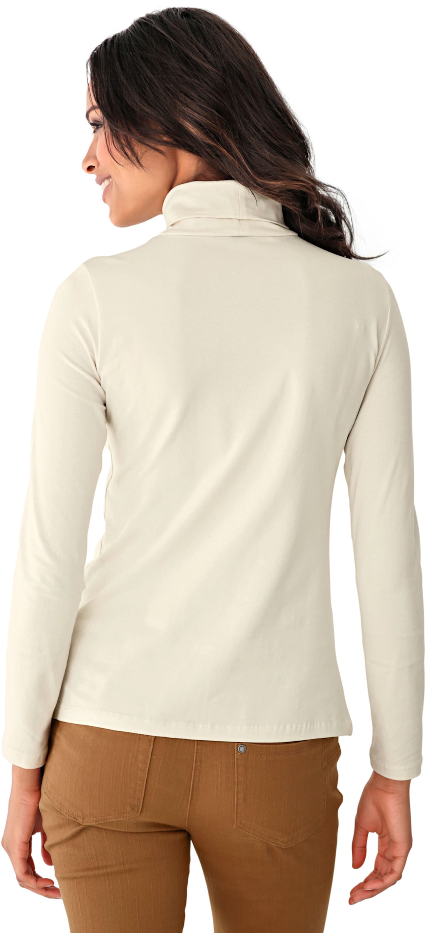 Basic   günstig Kaufen-Rollkragen-Shirt in ecru von heine. Rollkragen-Shirt in ecru von heine <![CDATA[Rollkragen-Shirt Unverzichtbares Basic in schmaler, leicht taillierter Form.]]>. 