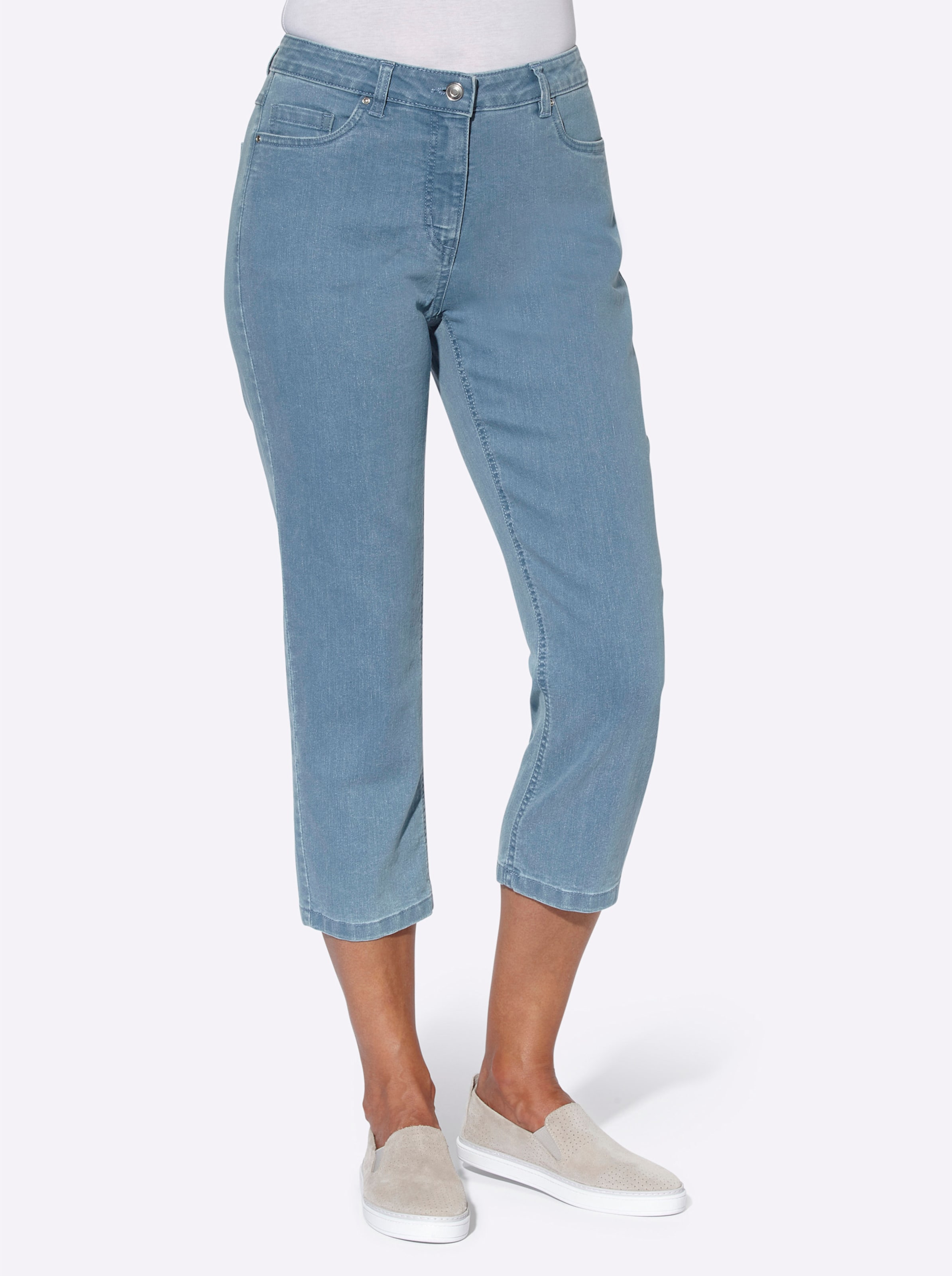 Witt Damen 3/4-Jeans, blue-bleached