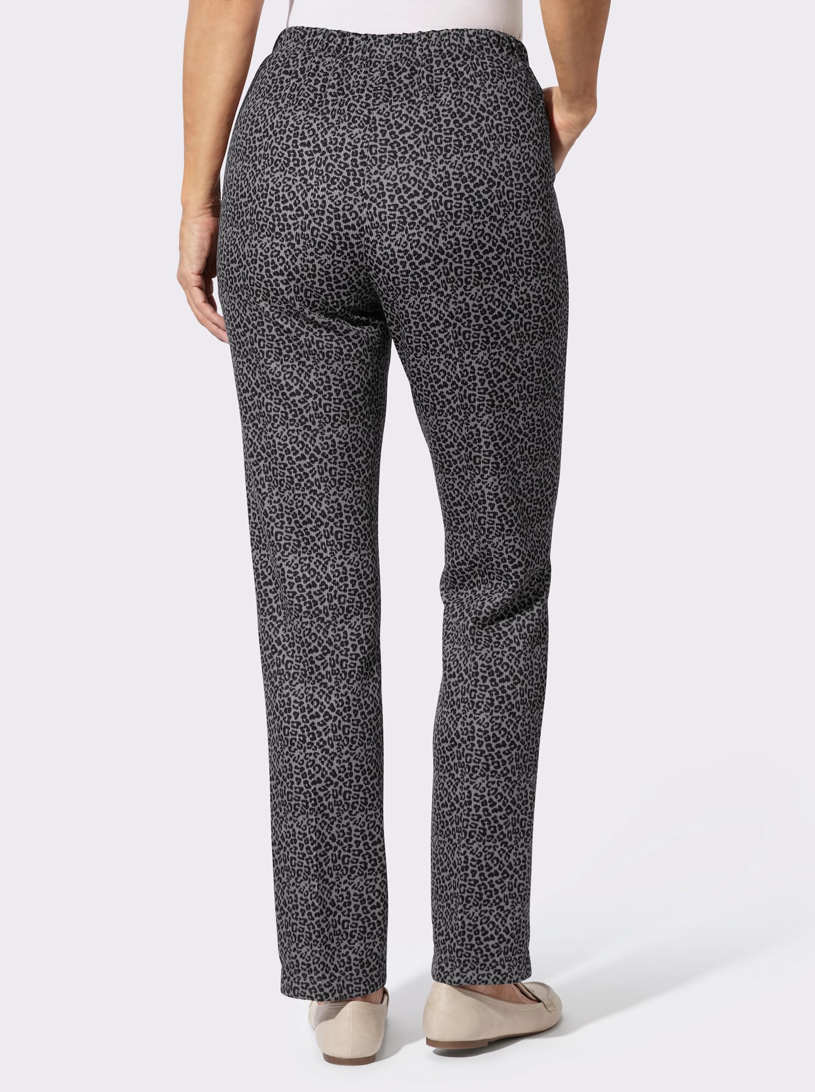 Jerseyhose in Ripp-Qualität - grau-graphit-bedruckt