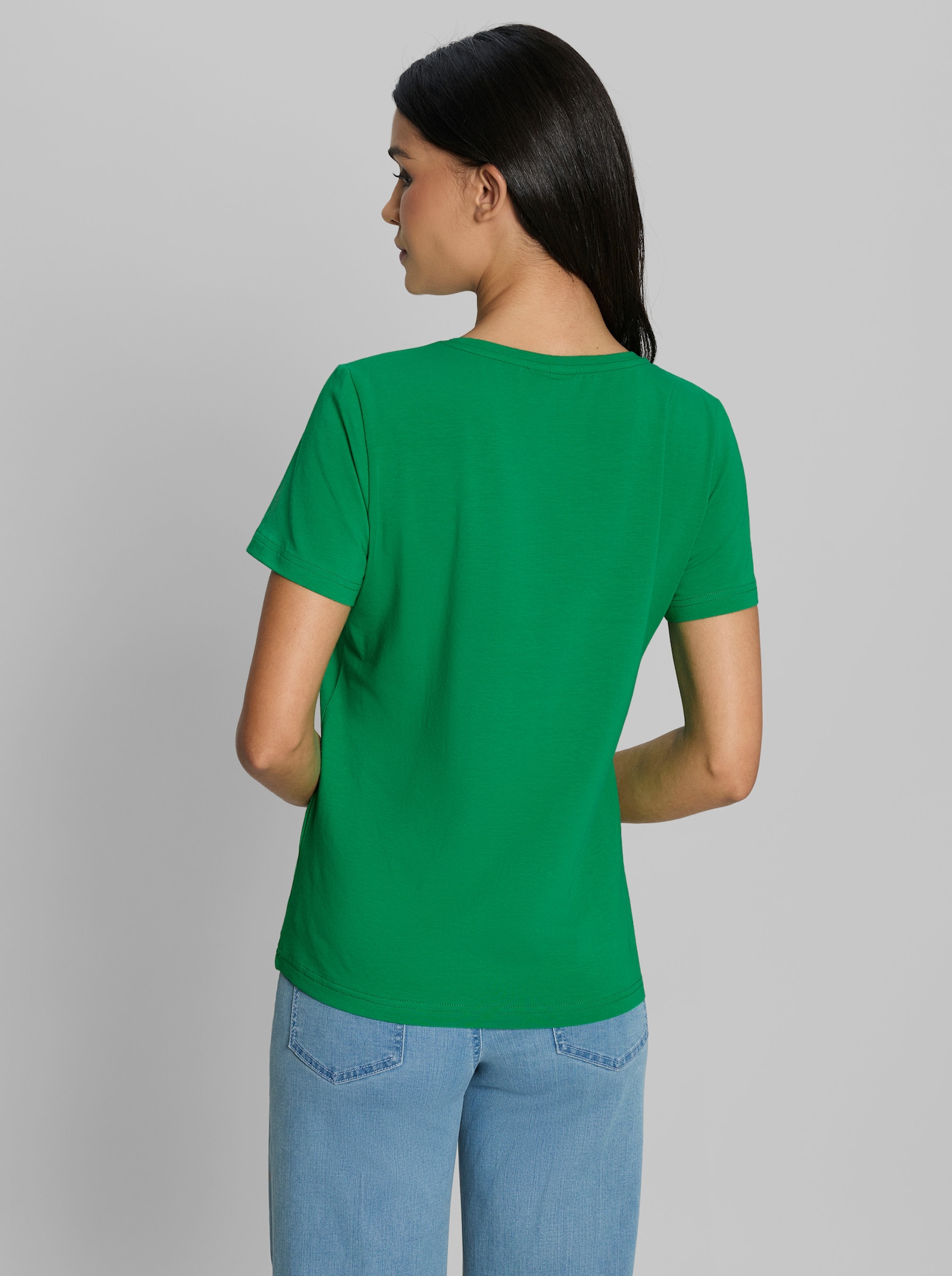 heine Kurzarmshirt mit Schriftzug - grasgrün