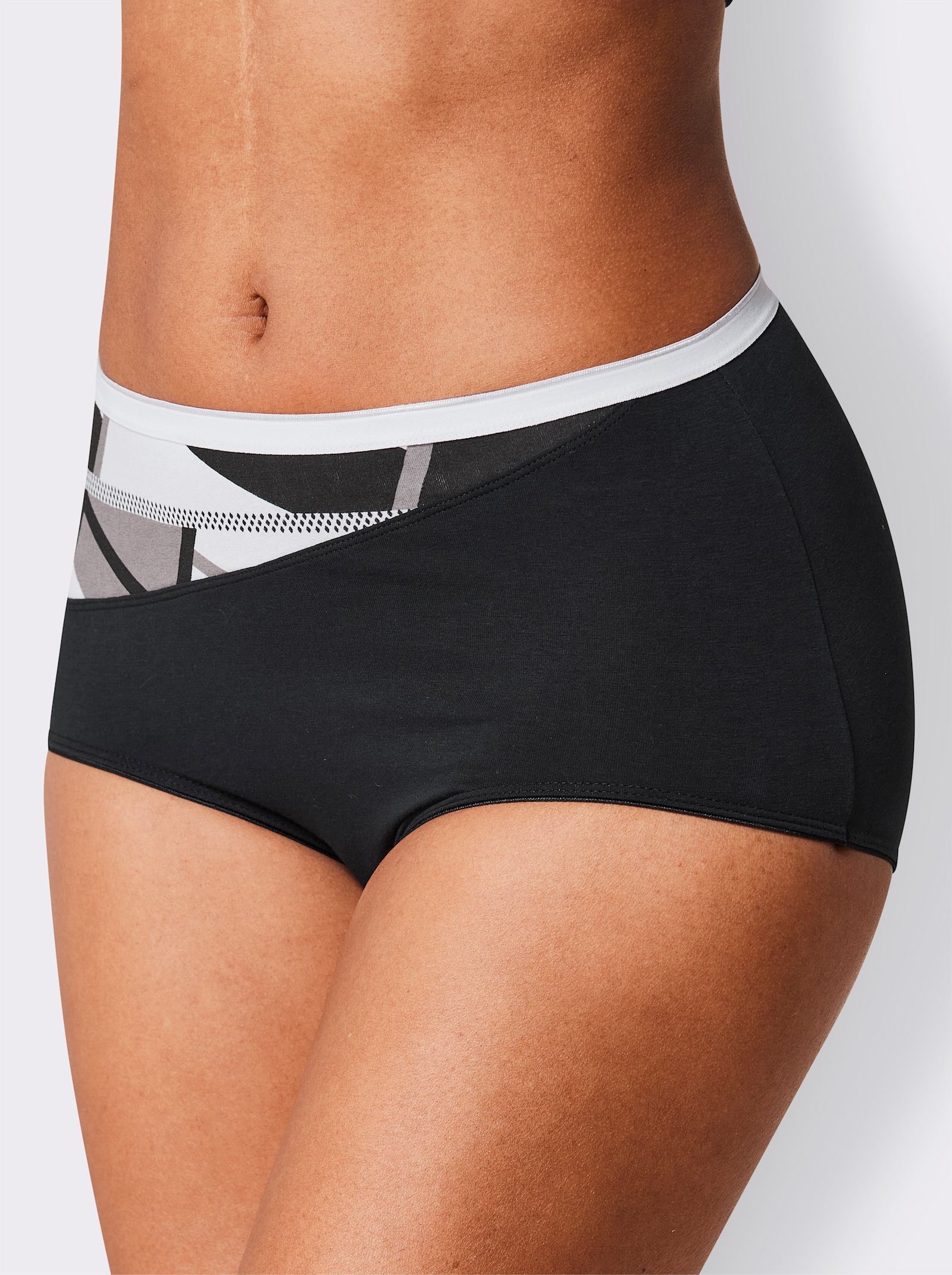 wäschepur Taillenslip mit grafischem Print - schwarz-bedruckt