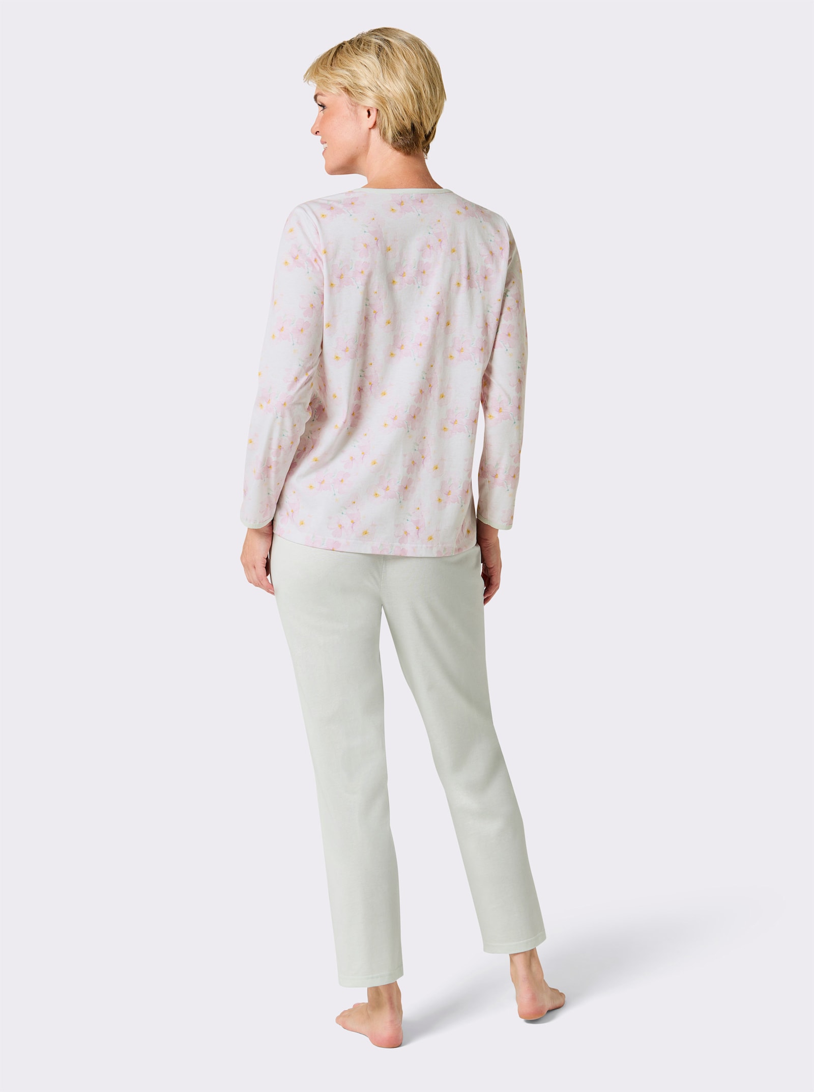 wäschepur Pyjama - wit/zacht mint bedrukt