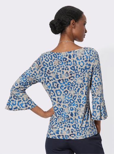 3/4-Arm-Shirt - sand-marine-bedruckt