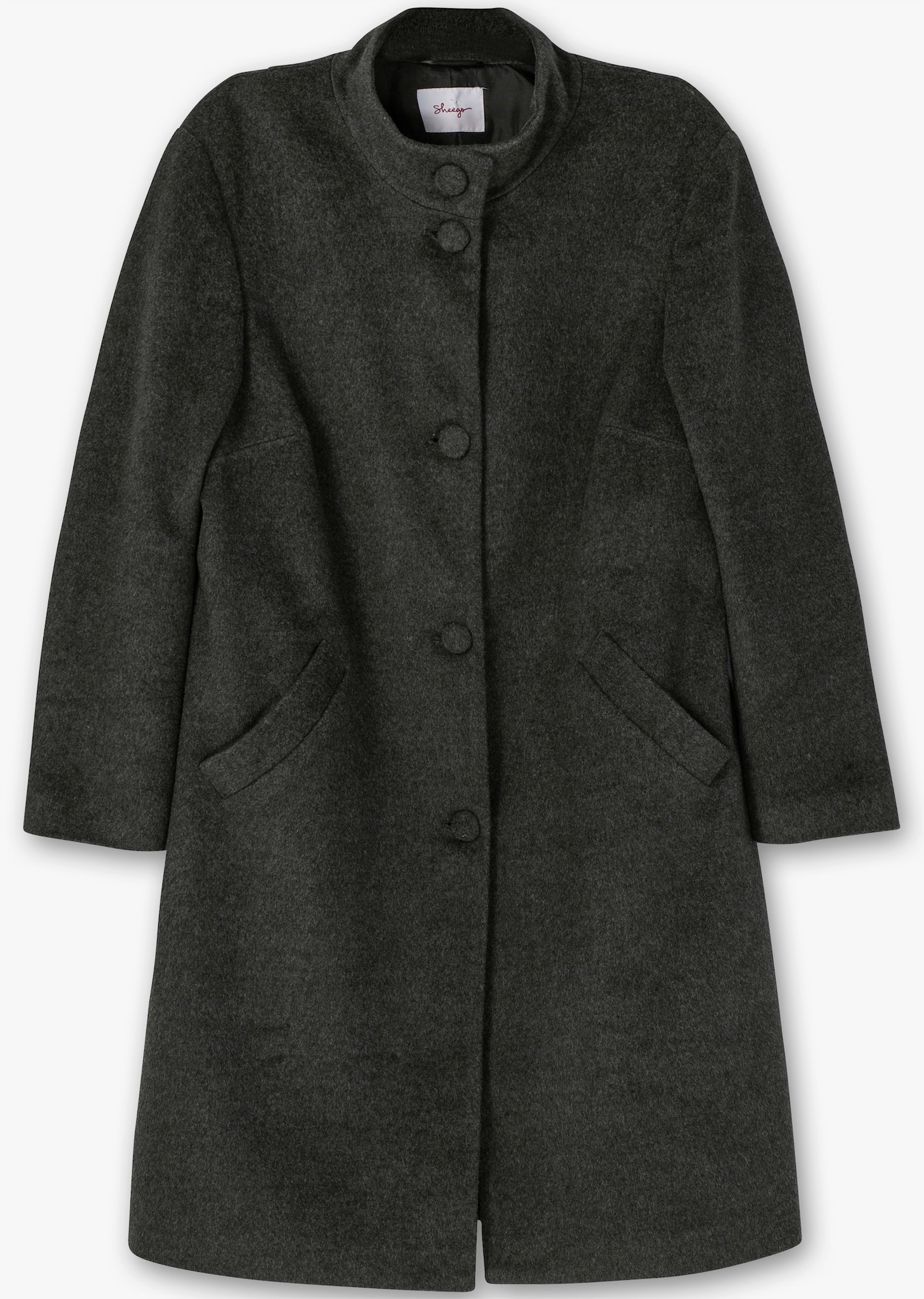 sheego Winterjas met opstaande kraag - antraciet gemêleerd