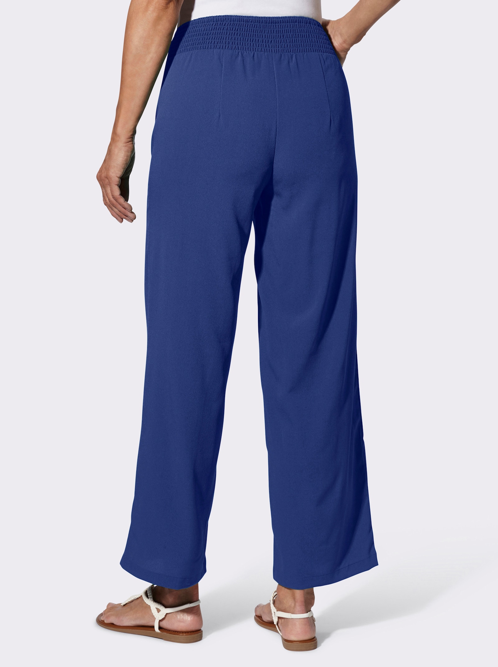 Schlupfhose mit gesmoktem Bund - royalblau