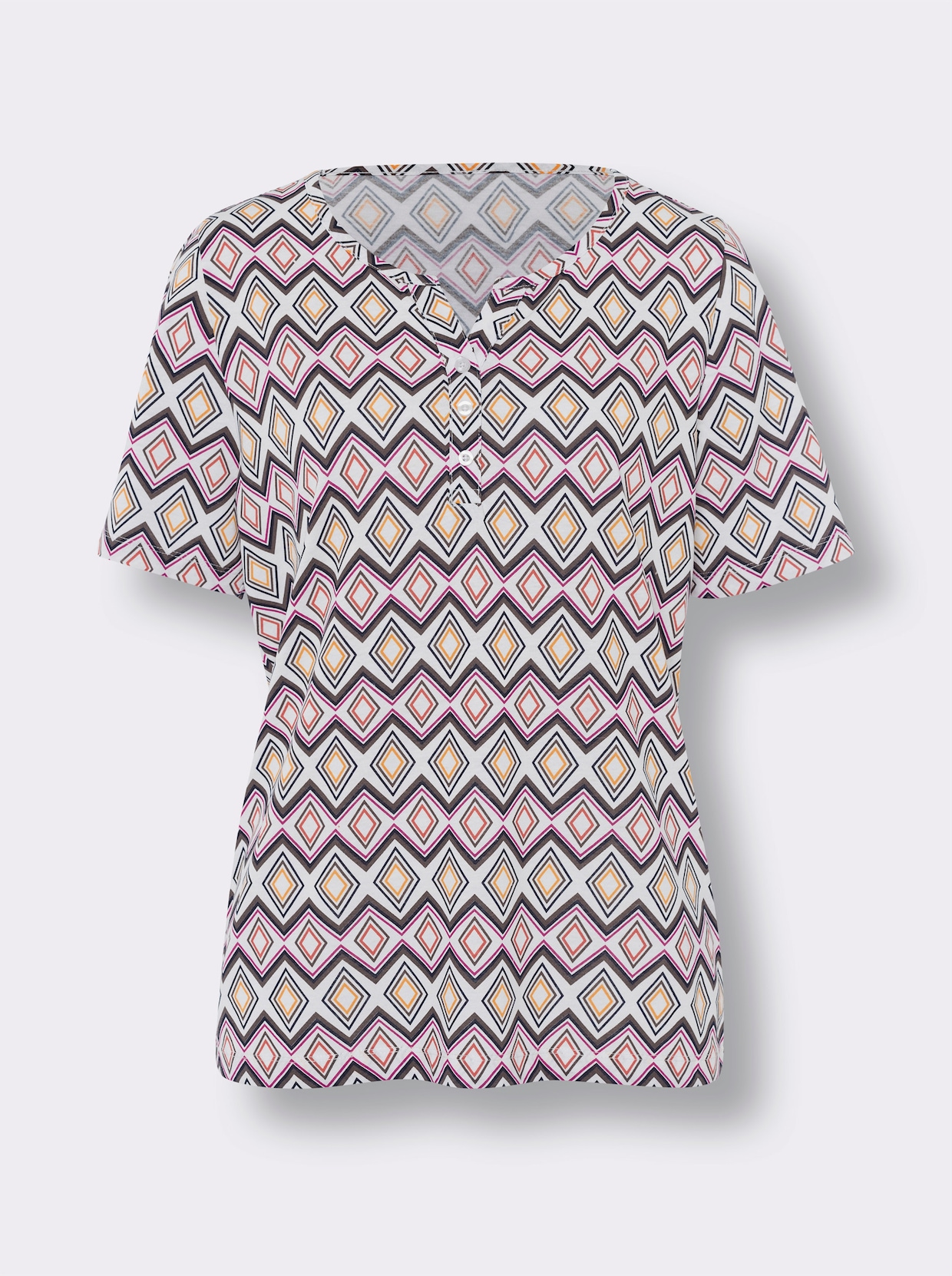 Shirt met korte mouwen - ecru/fuchsia geprint