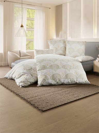 Biberna Bettwäsche - natur-beige-bedruckt