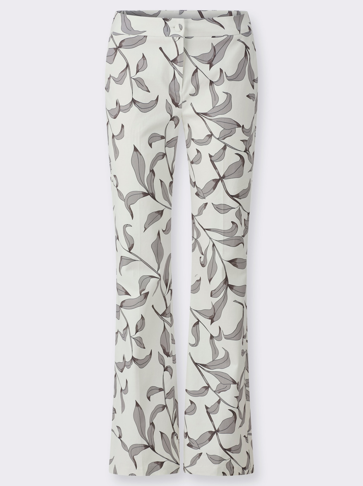 heine Druckhose - ecru-schwarz-bedruckt