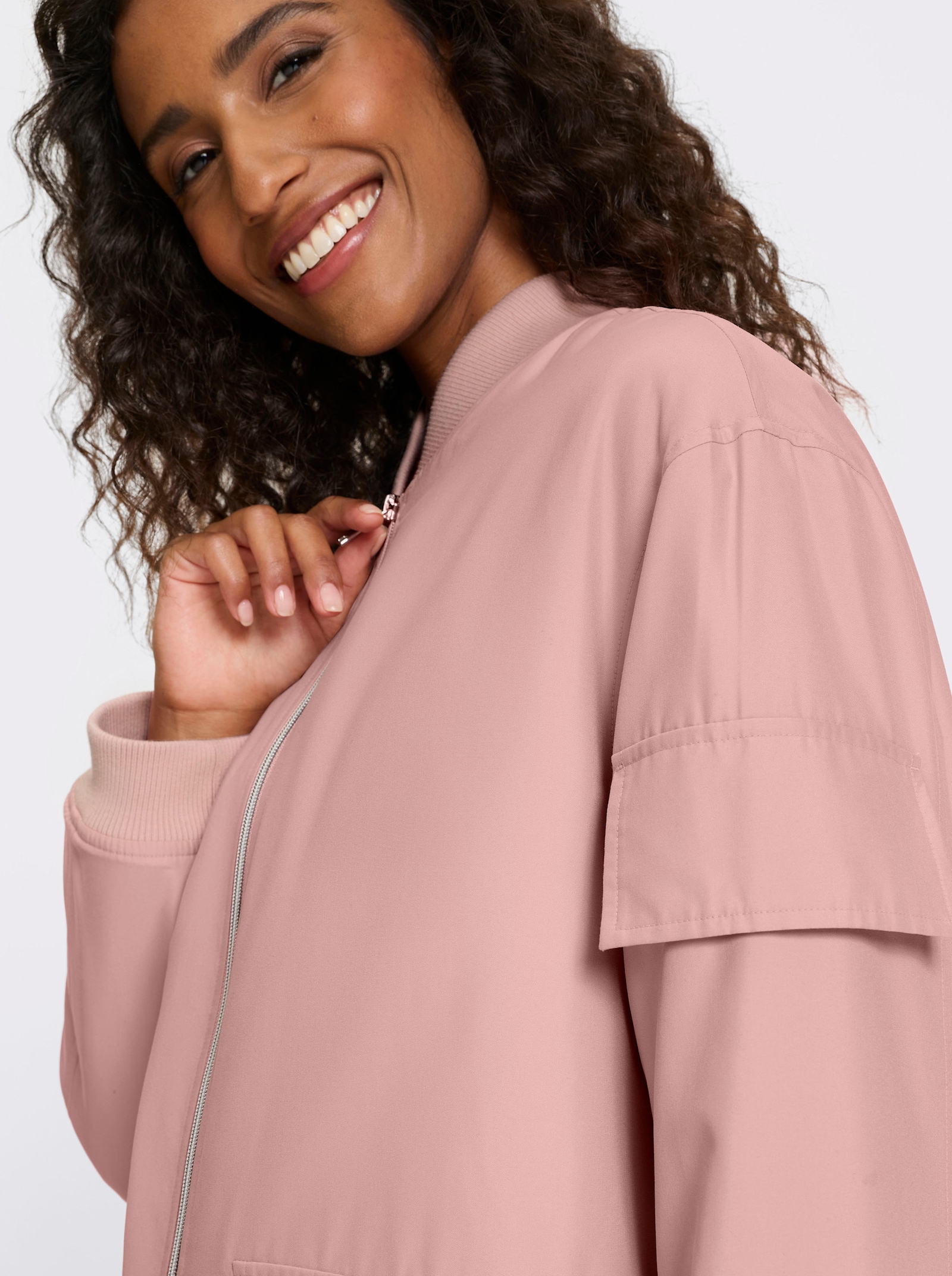 heine Mantel in lang blousonmodel - rozenkwarts