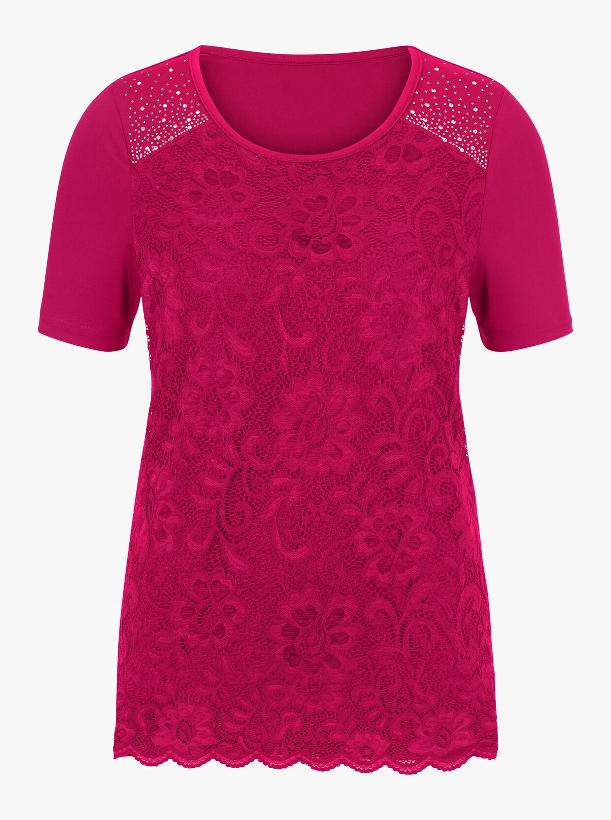 Kanten shirt - fuchsia