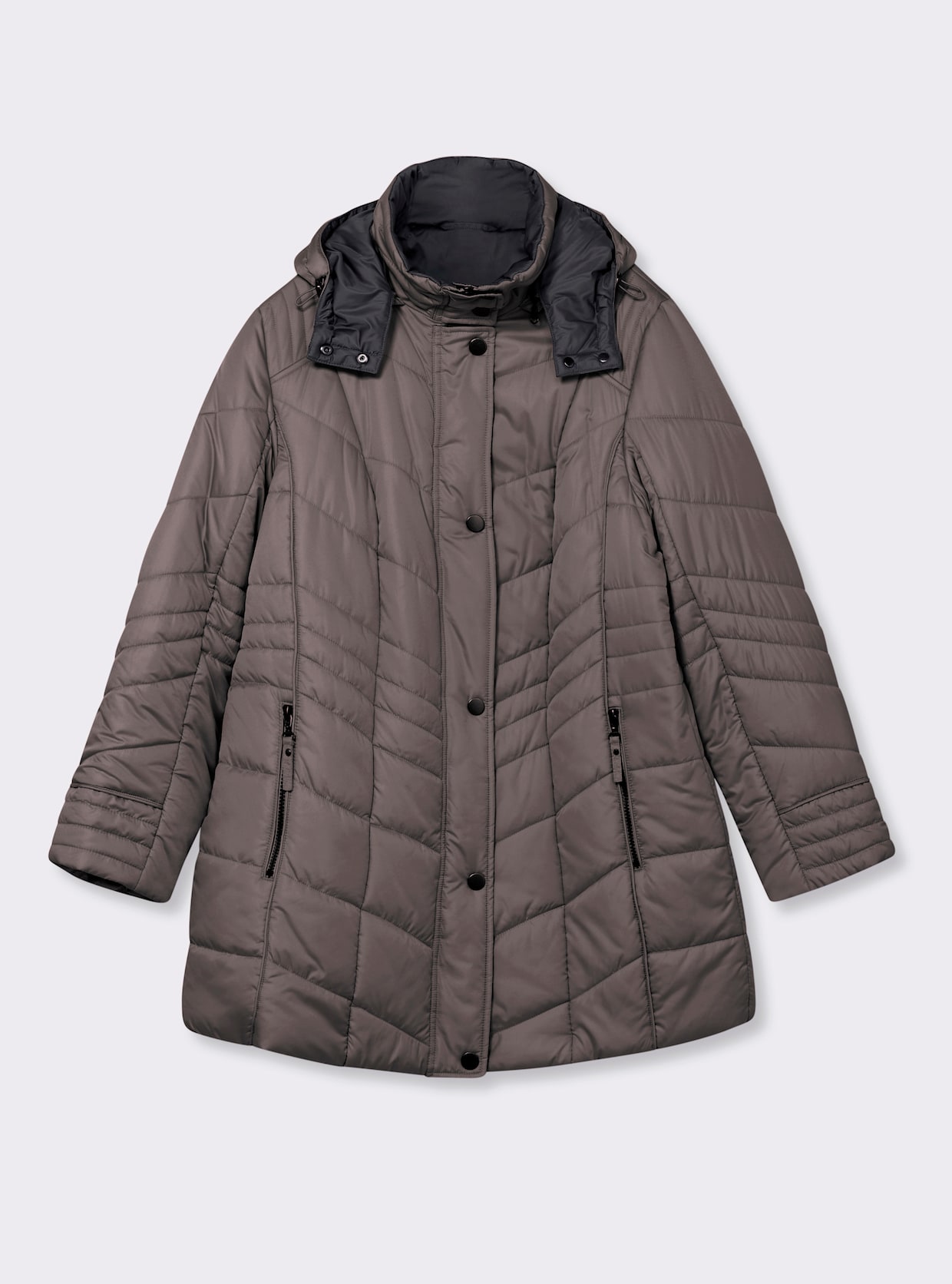 Steppjacke in Microfaser-Qualität, pflegeleicht - taupe