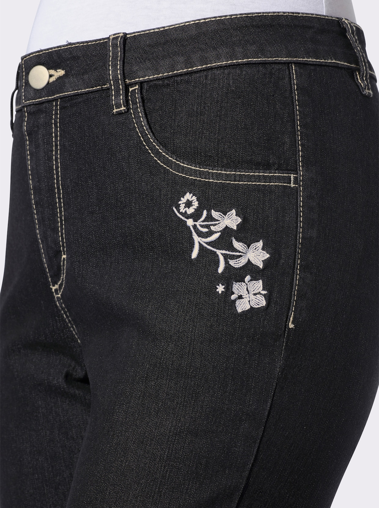 7/8-Jeans - black-denim