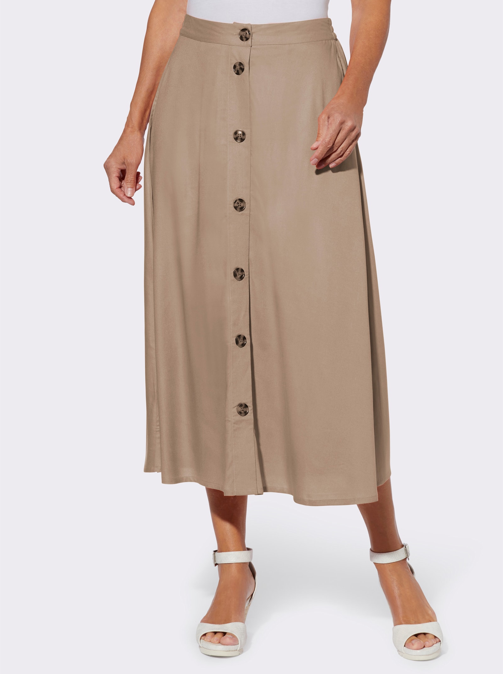 A-lijn-rok van pure viscose - sesam