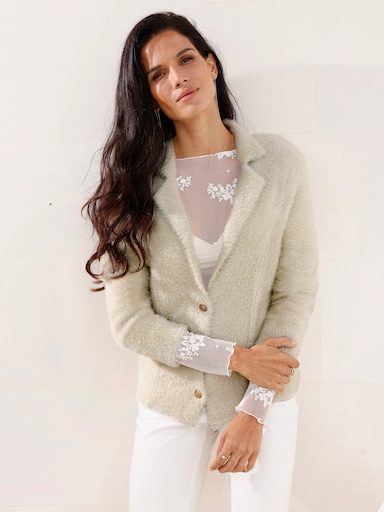 heine Strickblazer mit Schmuckknöpfen - sand