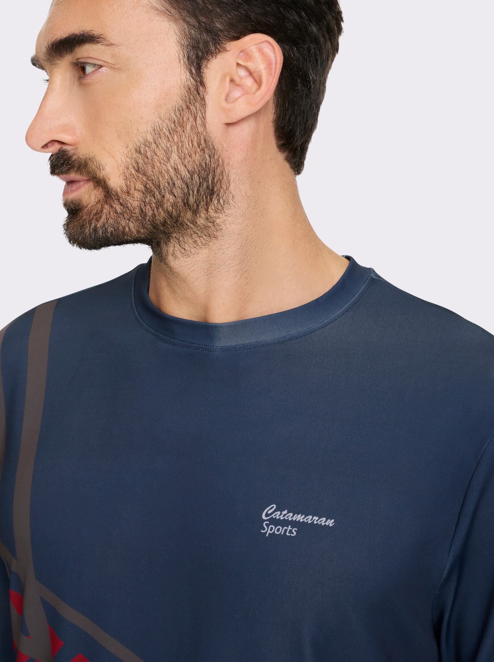 Catamaran Sports Functioneel shirt met stretch - donkerblauw geprint