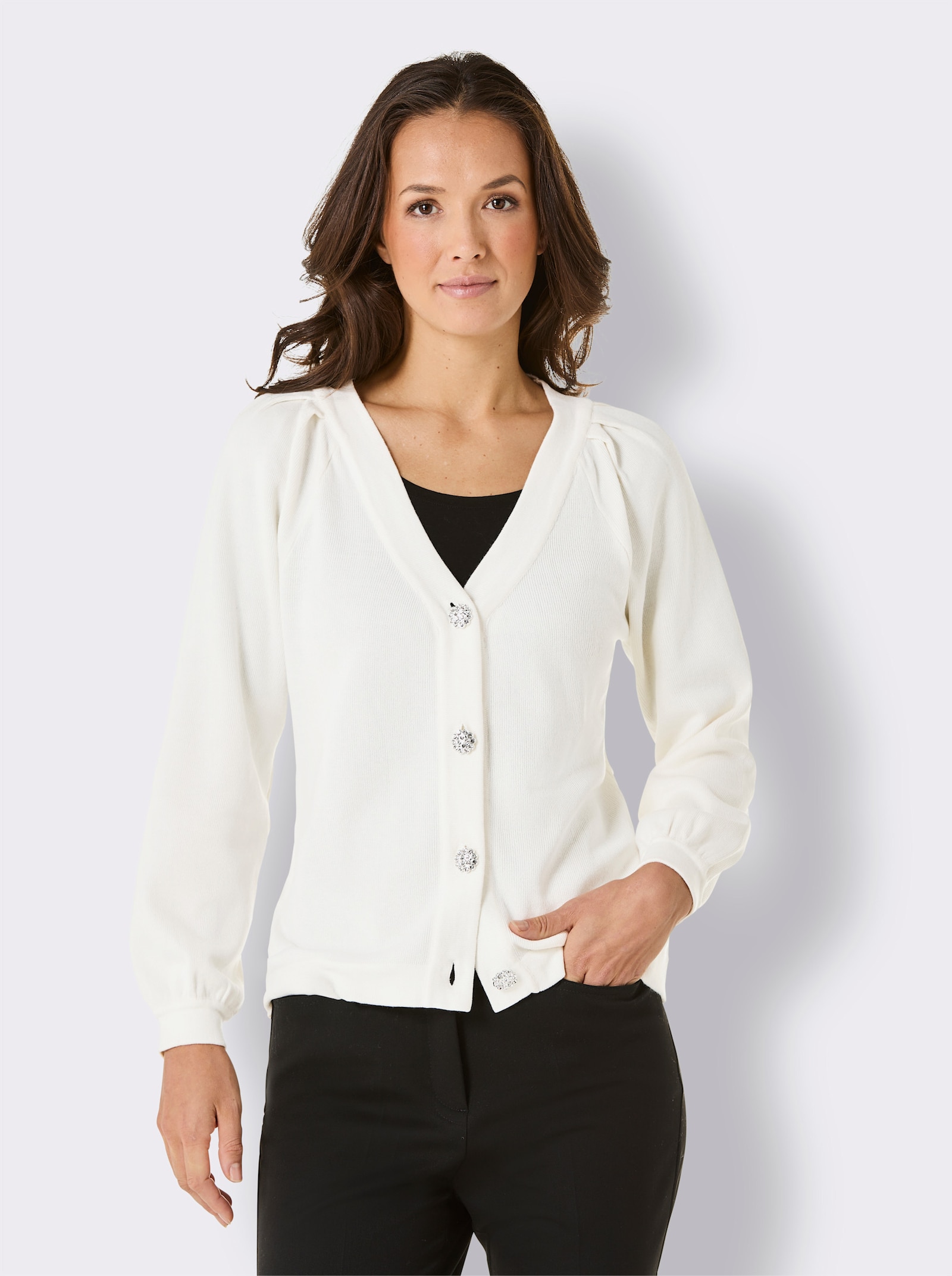 CREATION L PREMIUM Strickjacke - ecru