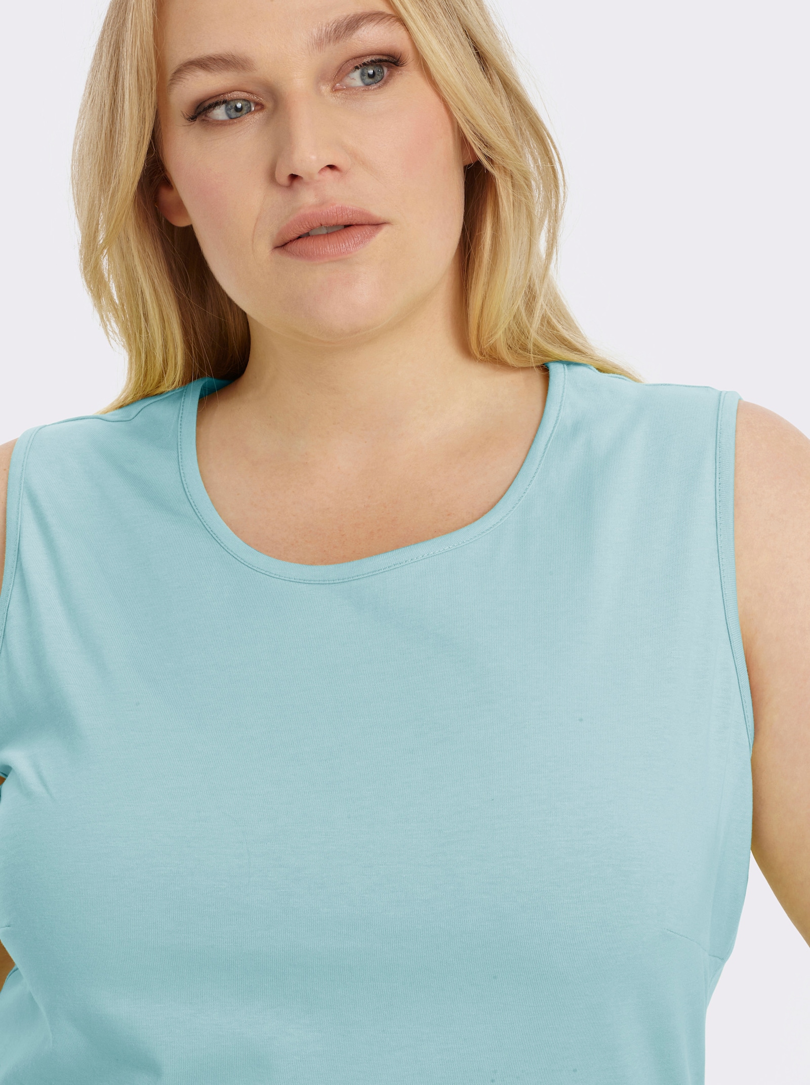 Trägertop mit Rundhals-Ausschnitt - aqua