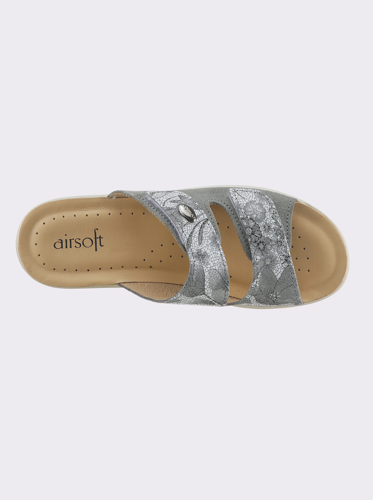 airsoft comfort+ Pantolette - grau-geblümt