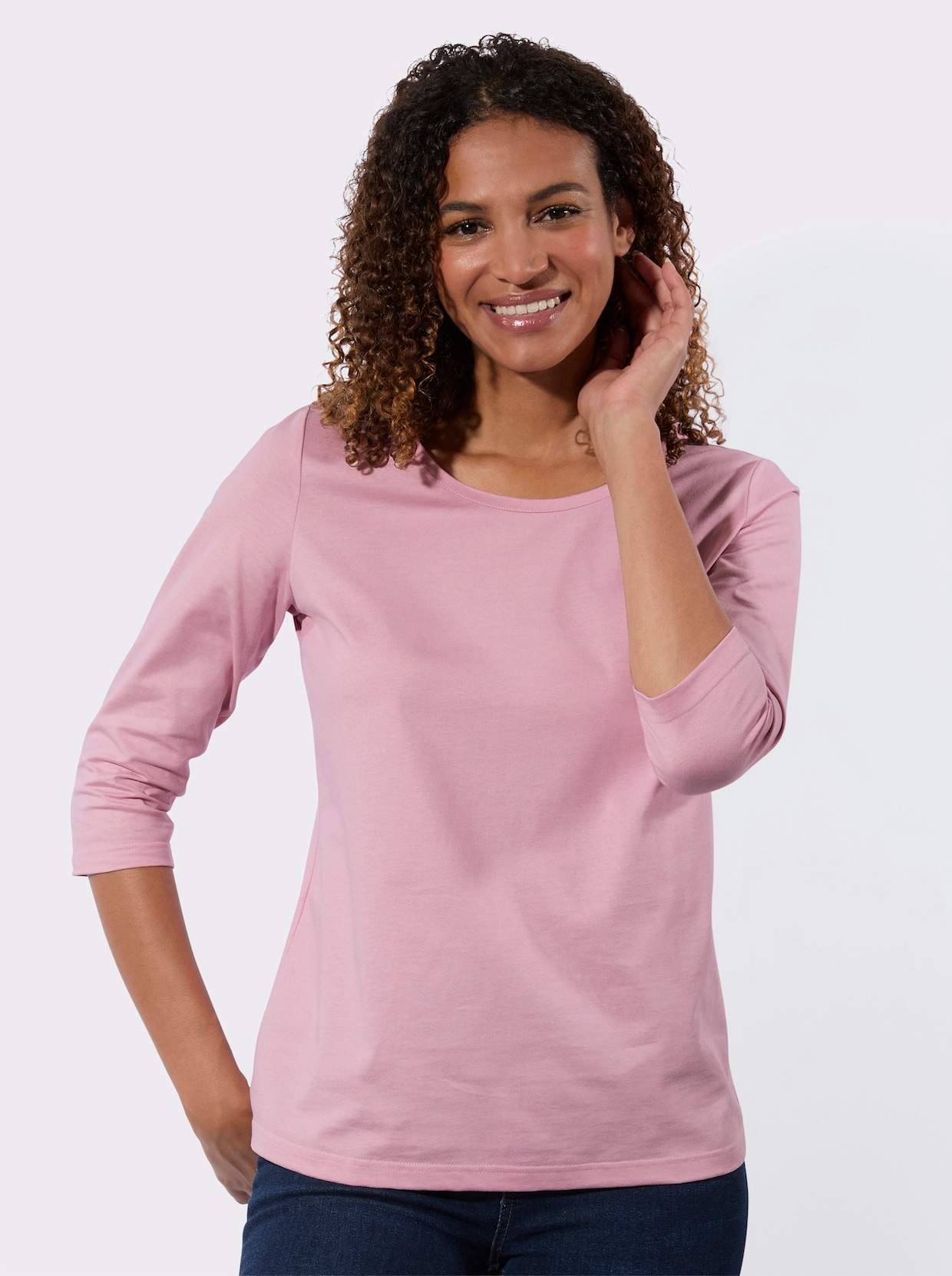 3/4-Arm-Shirt - rosé + ecru