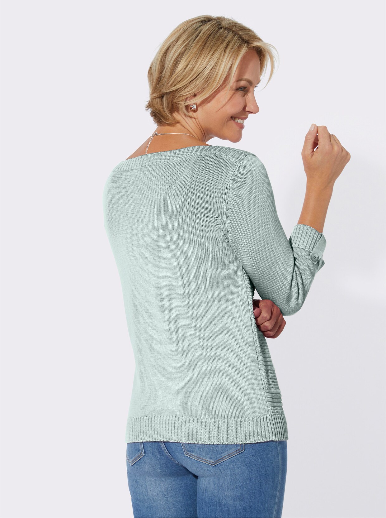 Pullover met 3/4-mouwen - zacht mint