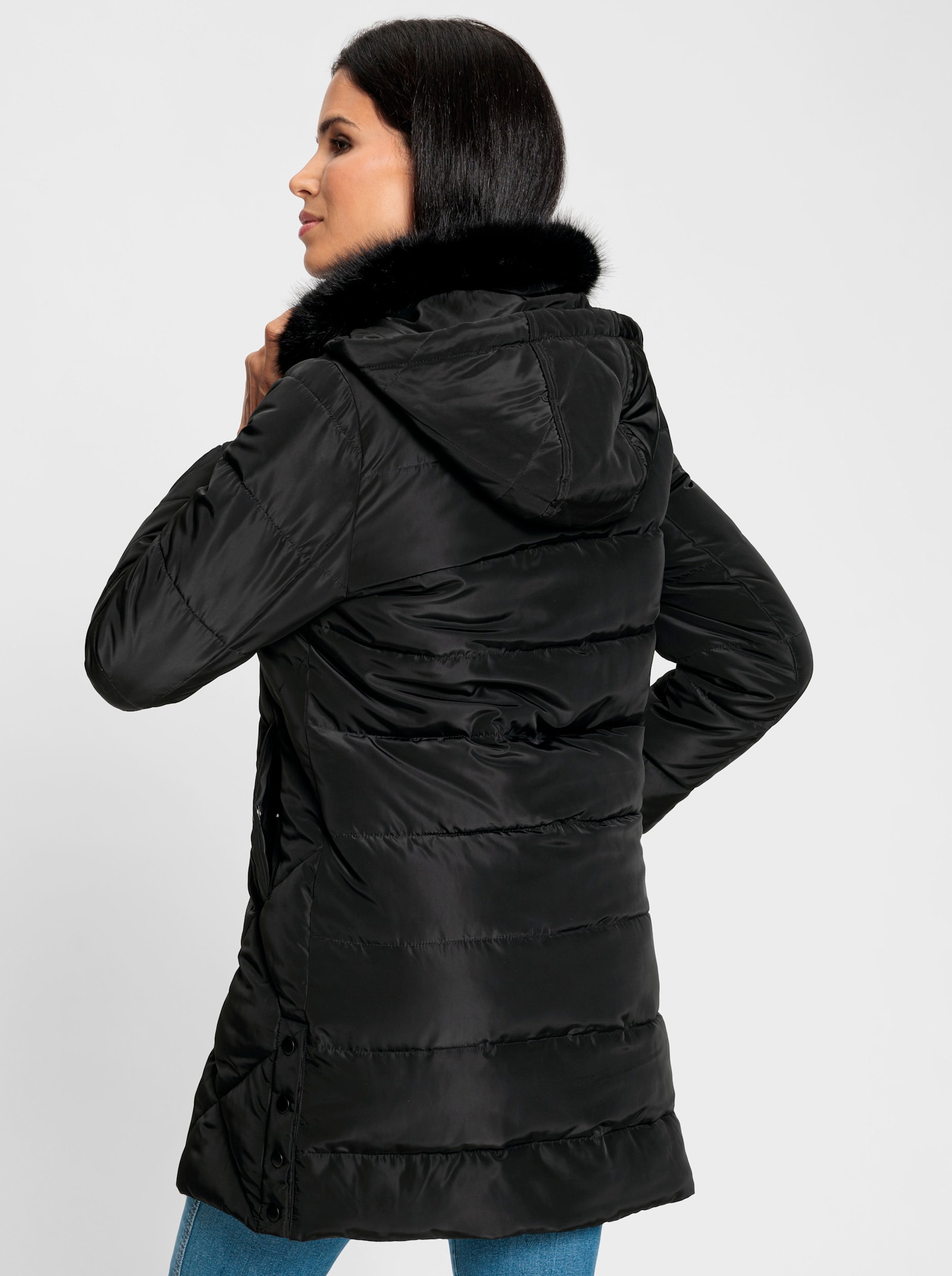 heine Steppjacke mit Seitenschlitzen - schwarz