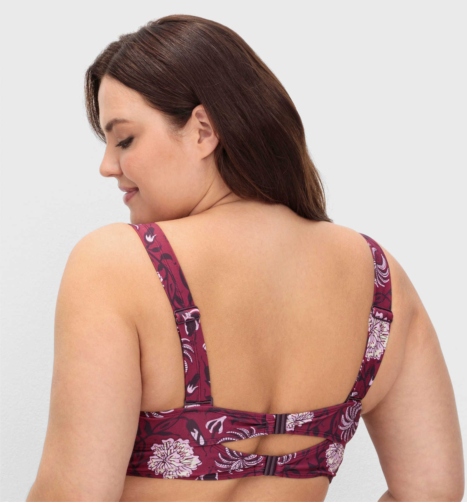 sheego by Joe Browns Bikini-Oberteil mit Blumendruck - beere-gemustert