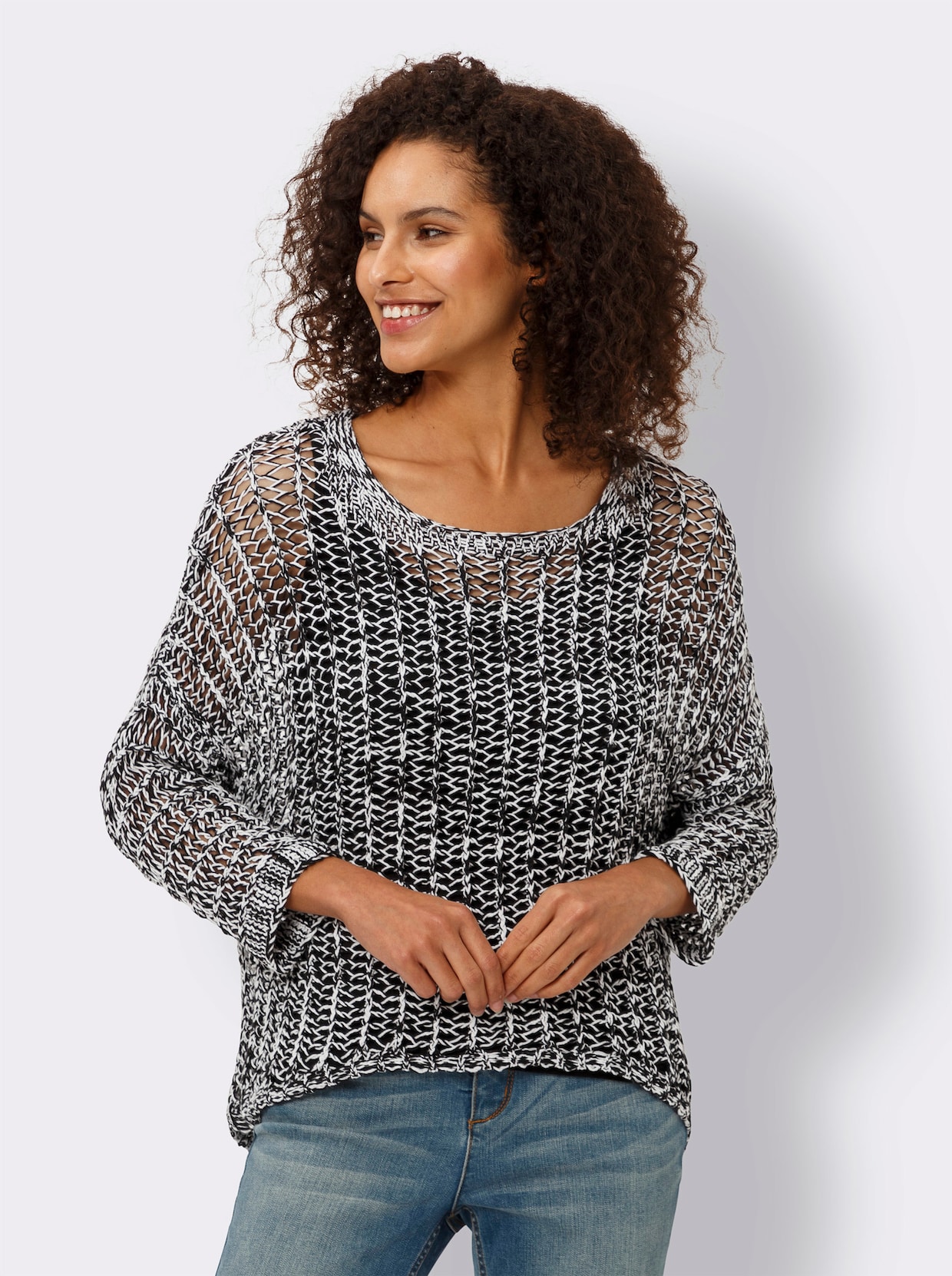 heine Pull 2 en 1 - noir-blanc chiné