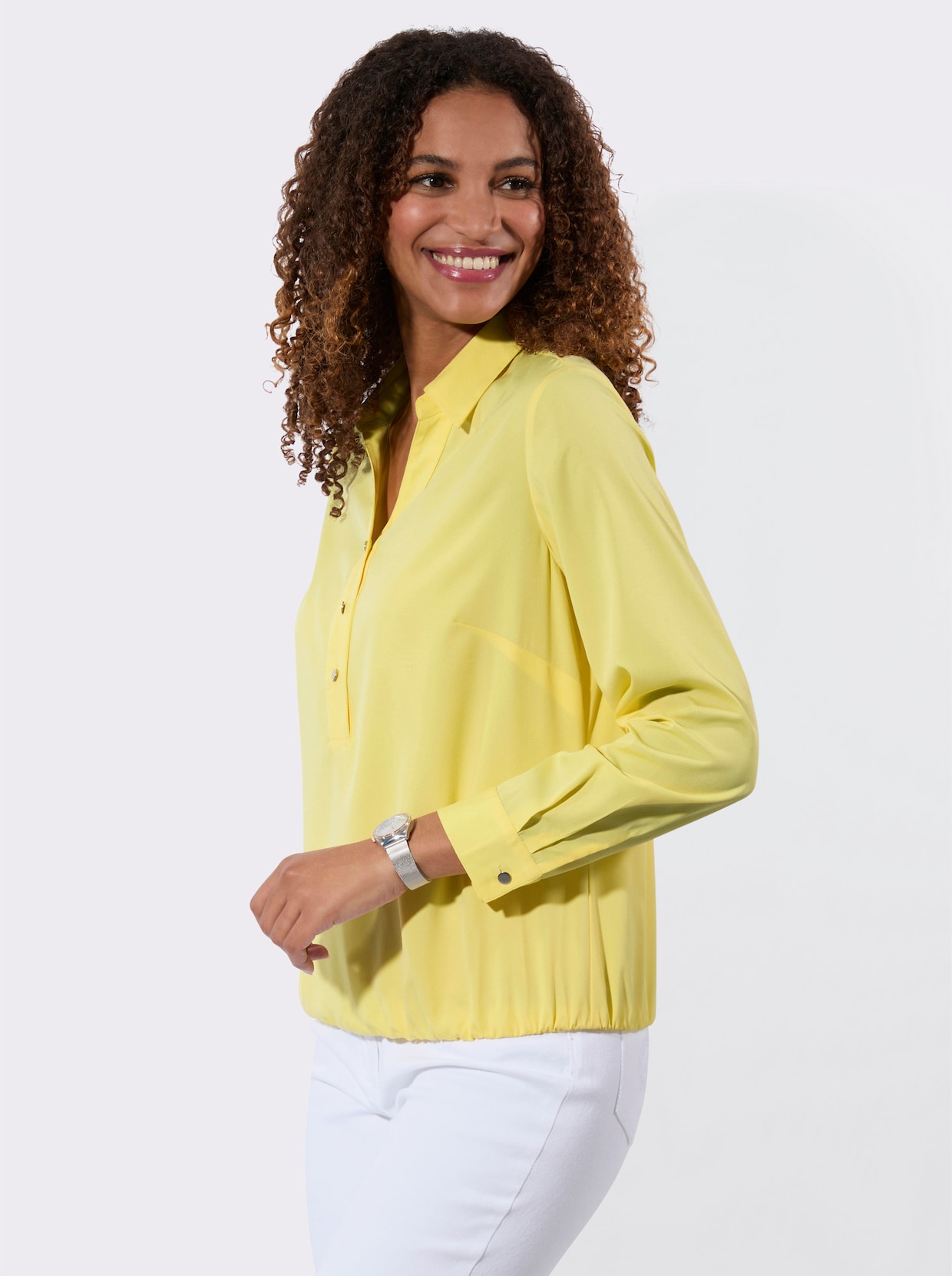 Schlupf-Bluse - zitrone