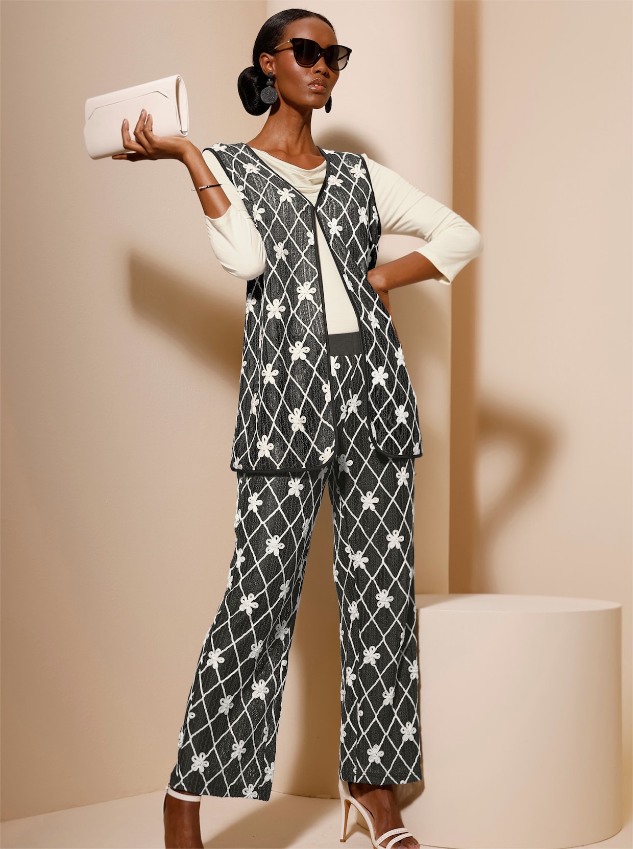 Marlene-Hose - graphit-champagner
