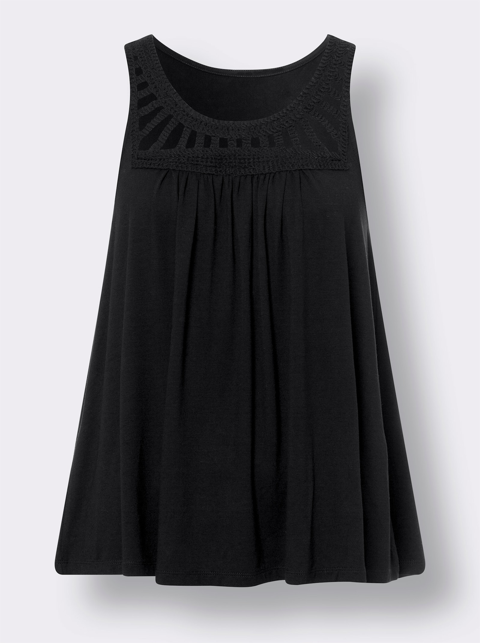 heine Shirttop met gehaakte inzet - zwart