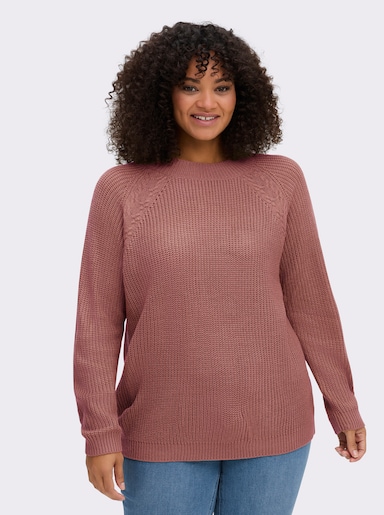 Stehkragenpullover mit Raglan-Ärmeln - rosenholz