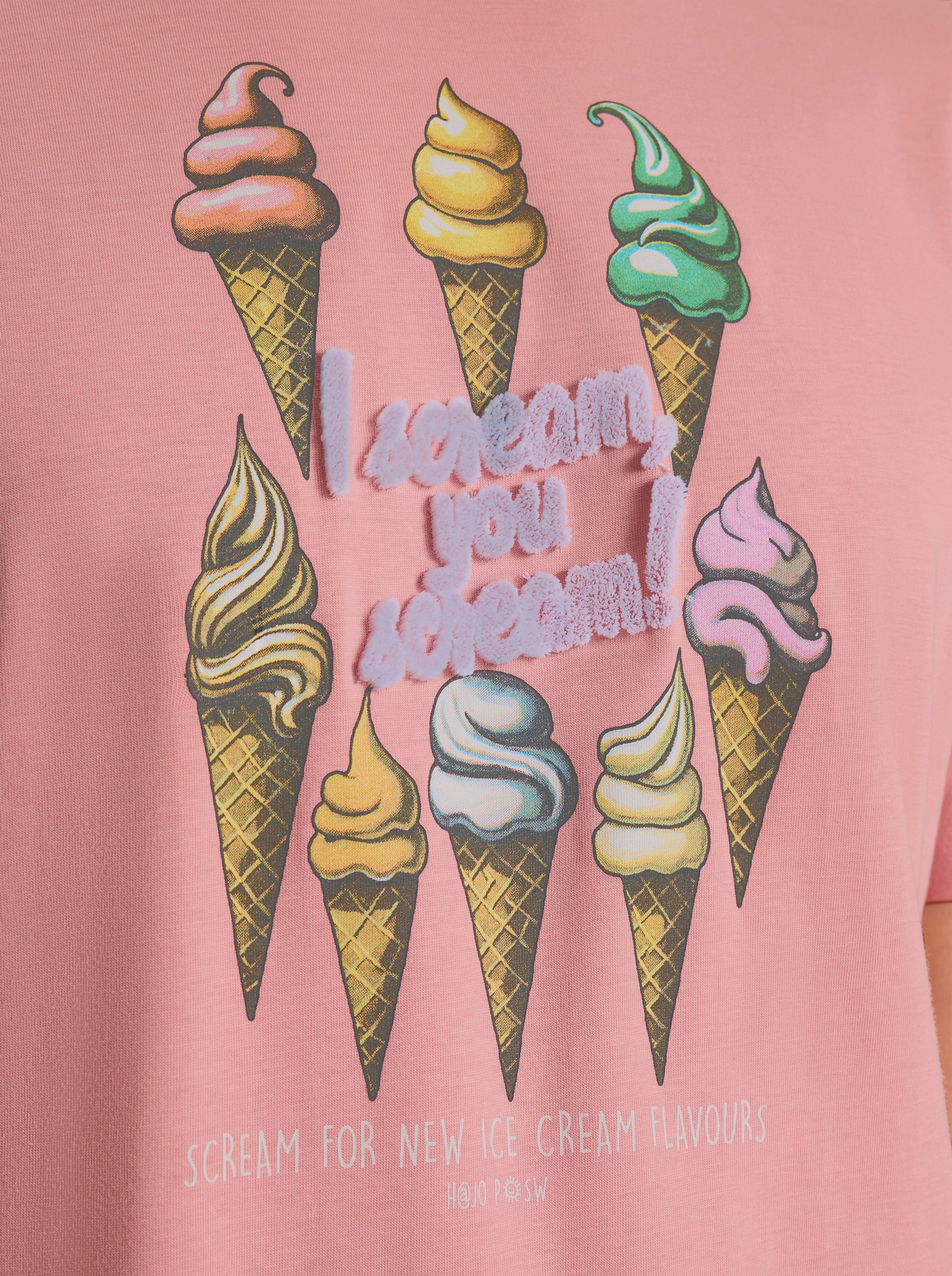 Hajo Kurzarmshirt mit Eiswaffel-Print, von Hajo - rosenquarz-bedruckt