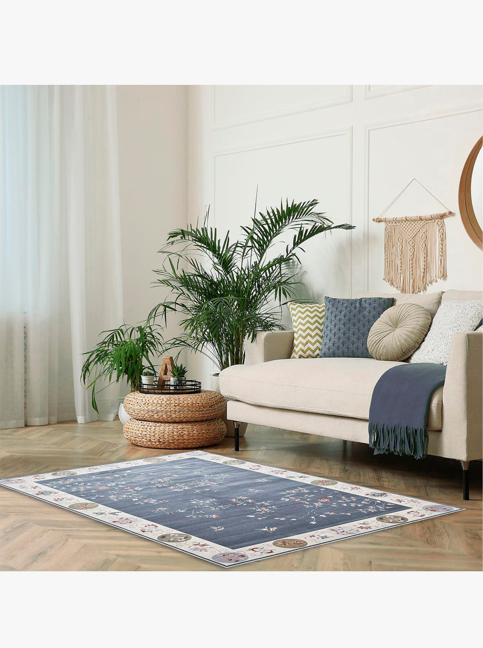 Theko Teppich - grau