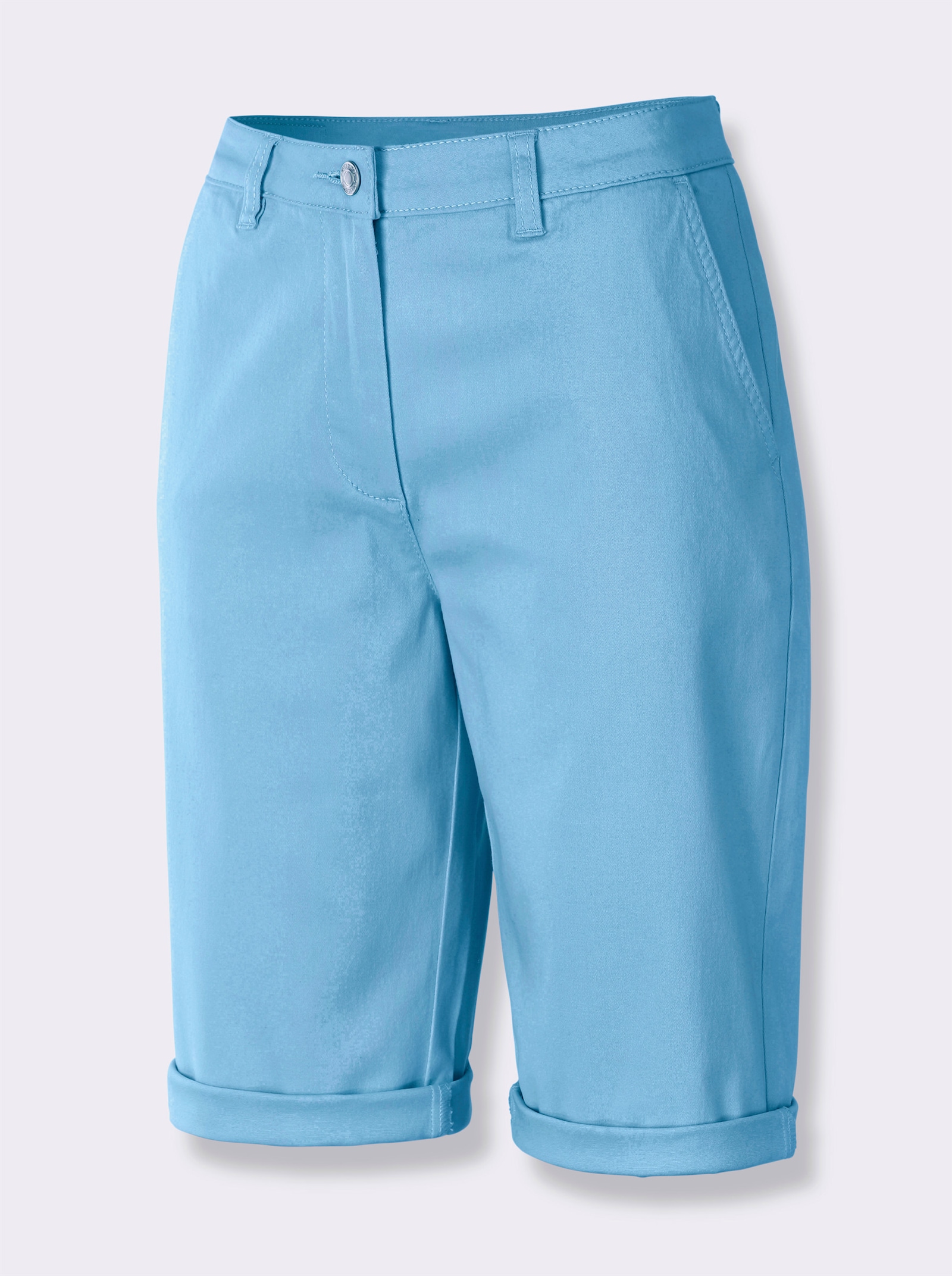 Jeansbermuda van katoenstretch - aqua