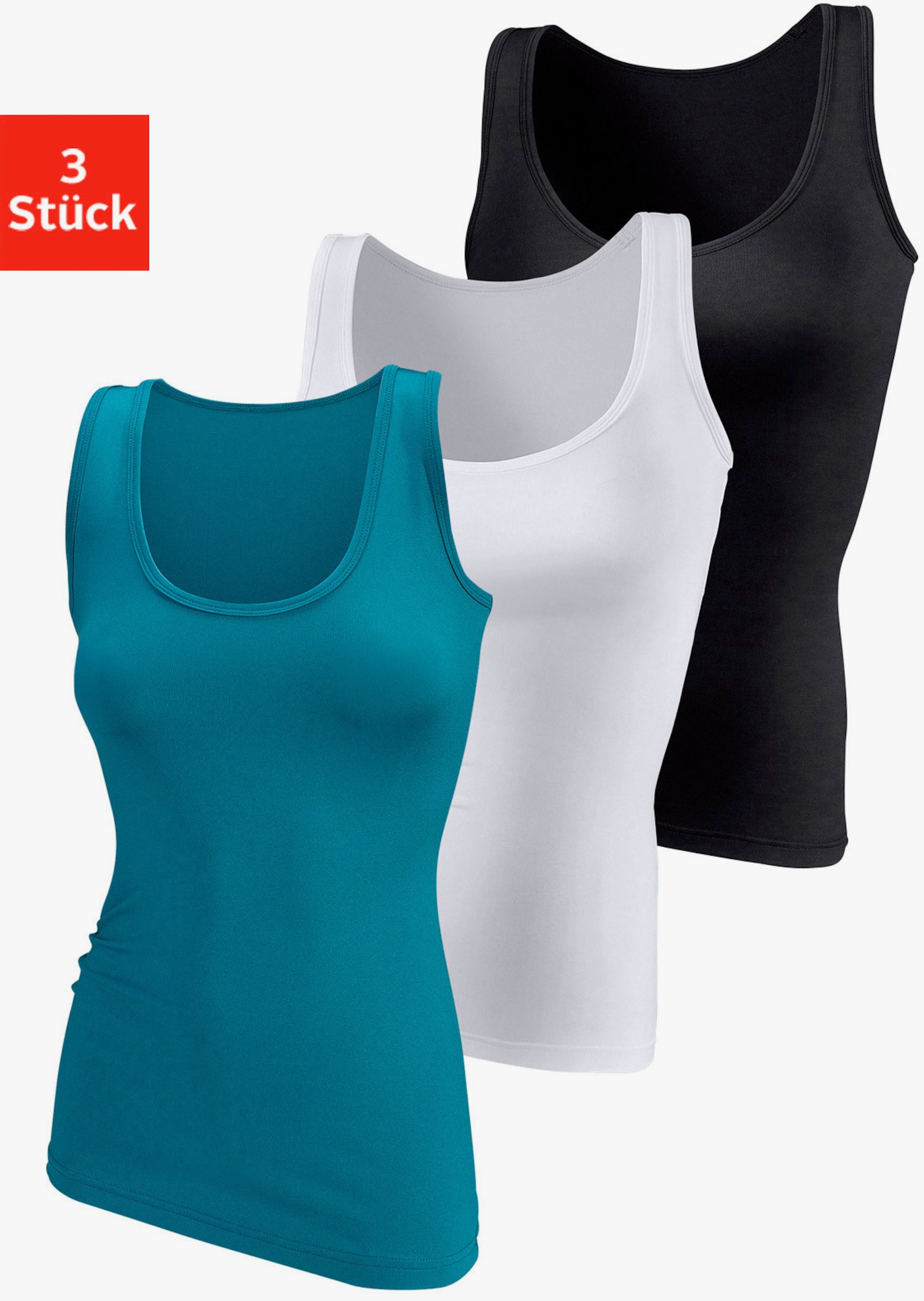 vivance active Unterhemd - petrol, schwarz, weiss