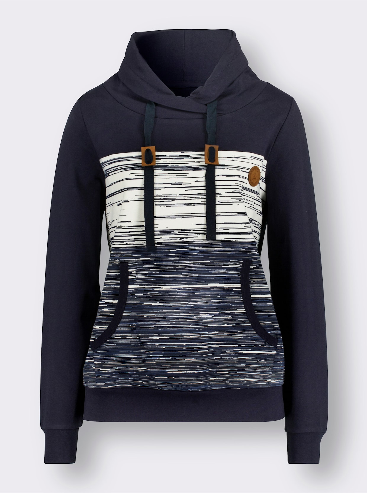 Sweatshirt - marine/ecru gemêleerd