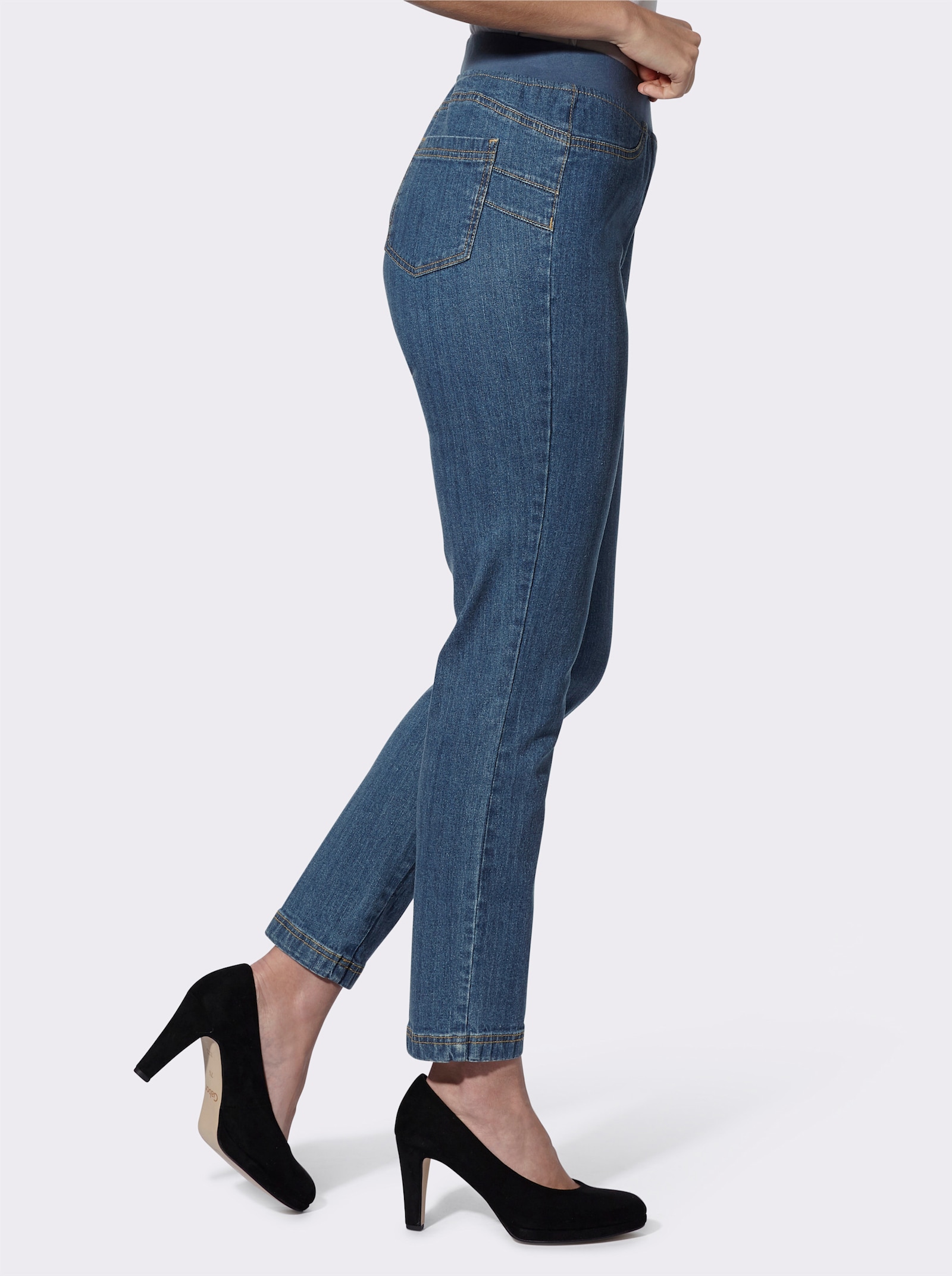 Push-up-Jeans in weicher Qualität - blue-stone-washed