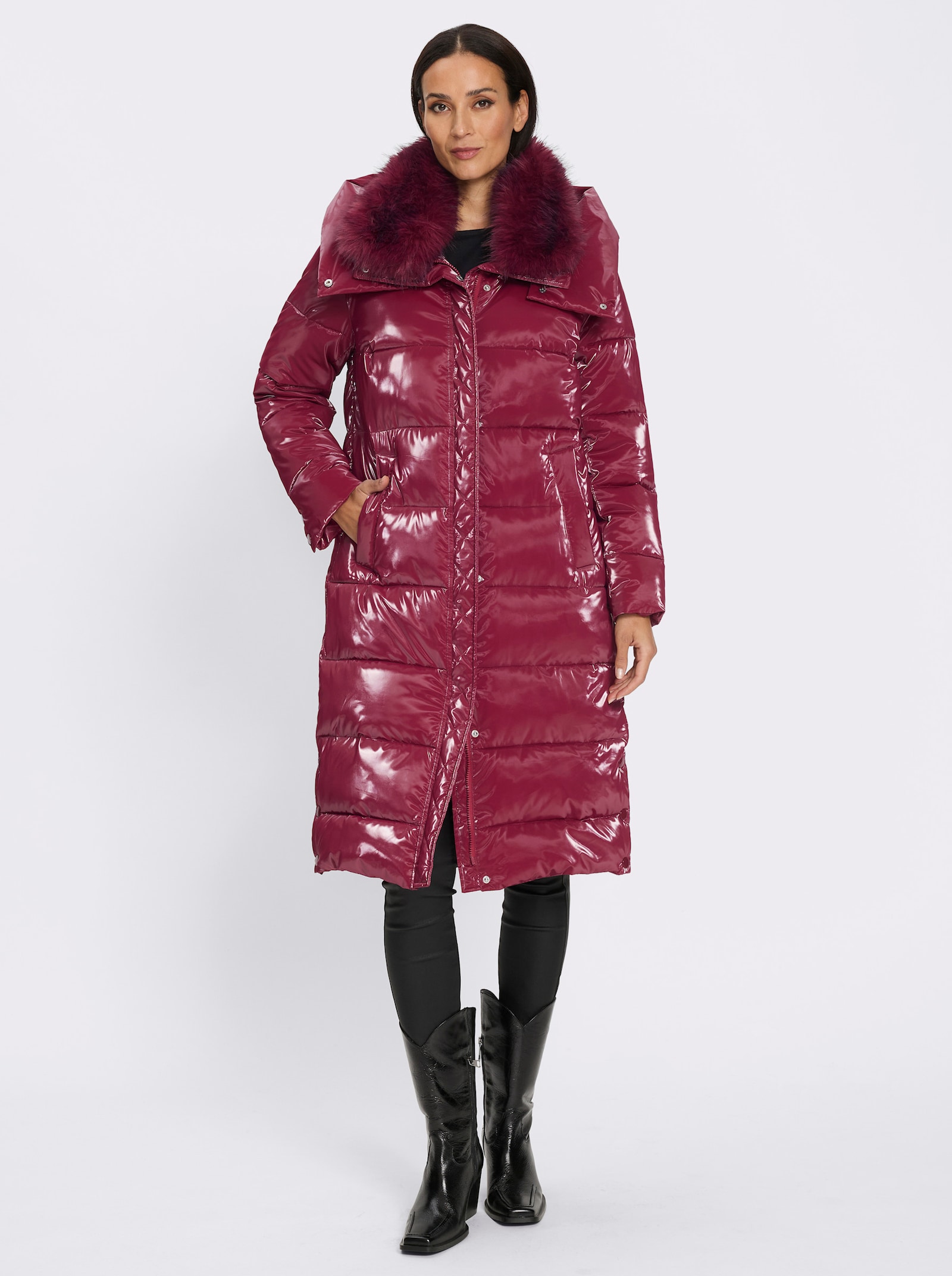 heine Steppmantel mit Seitenschlitzen - bordeaux